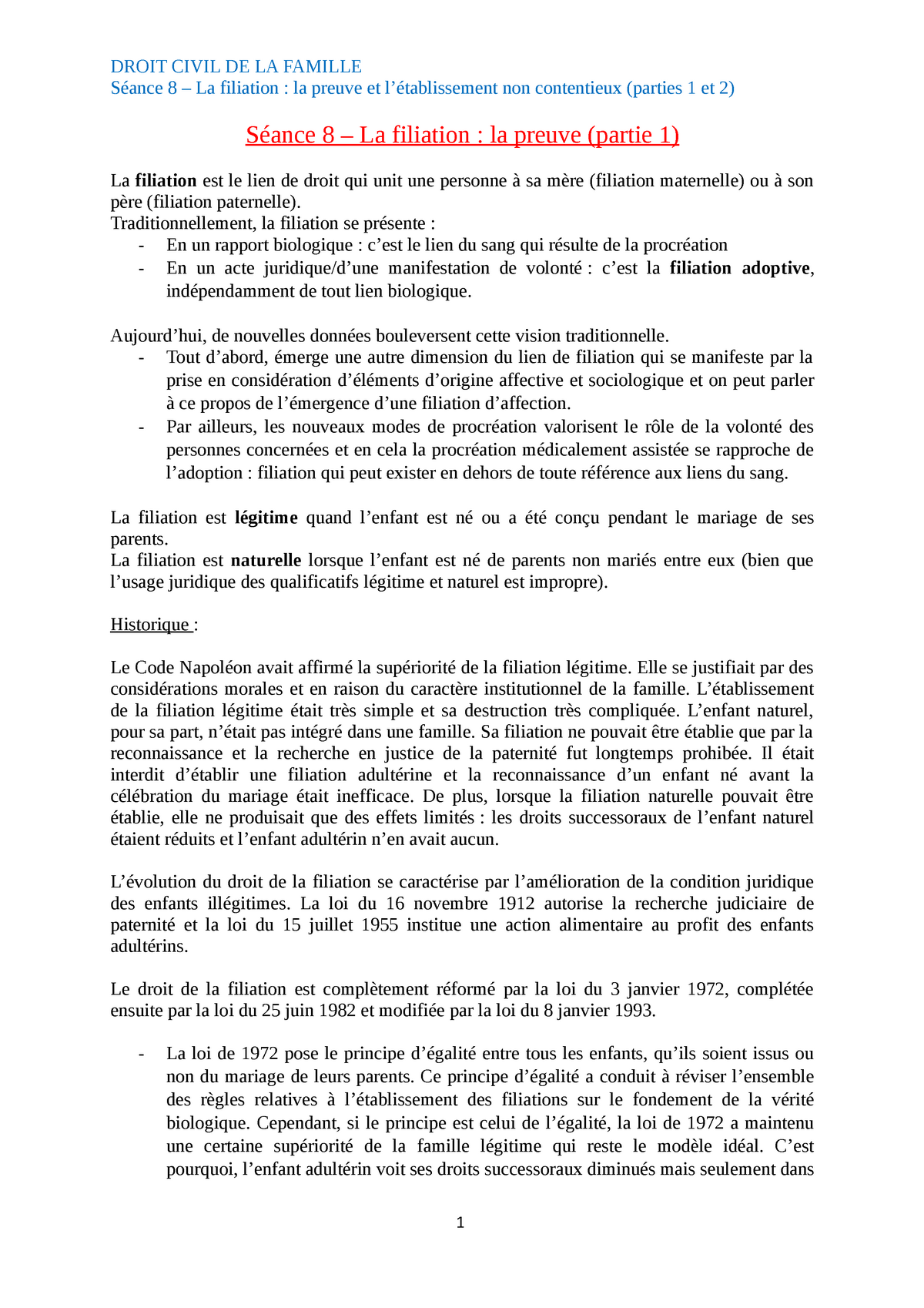 dissertation sur la filiation pdf