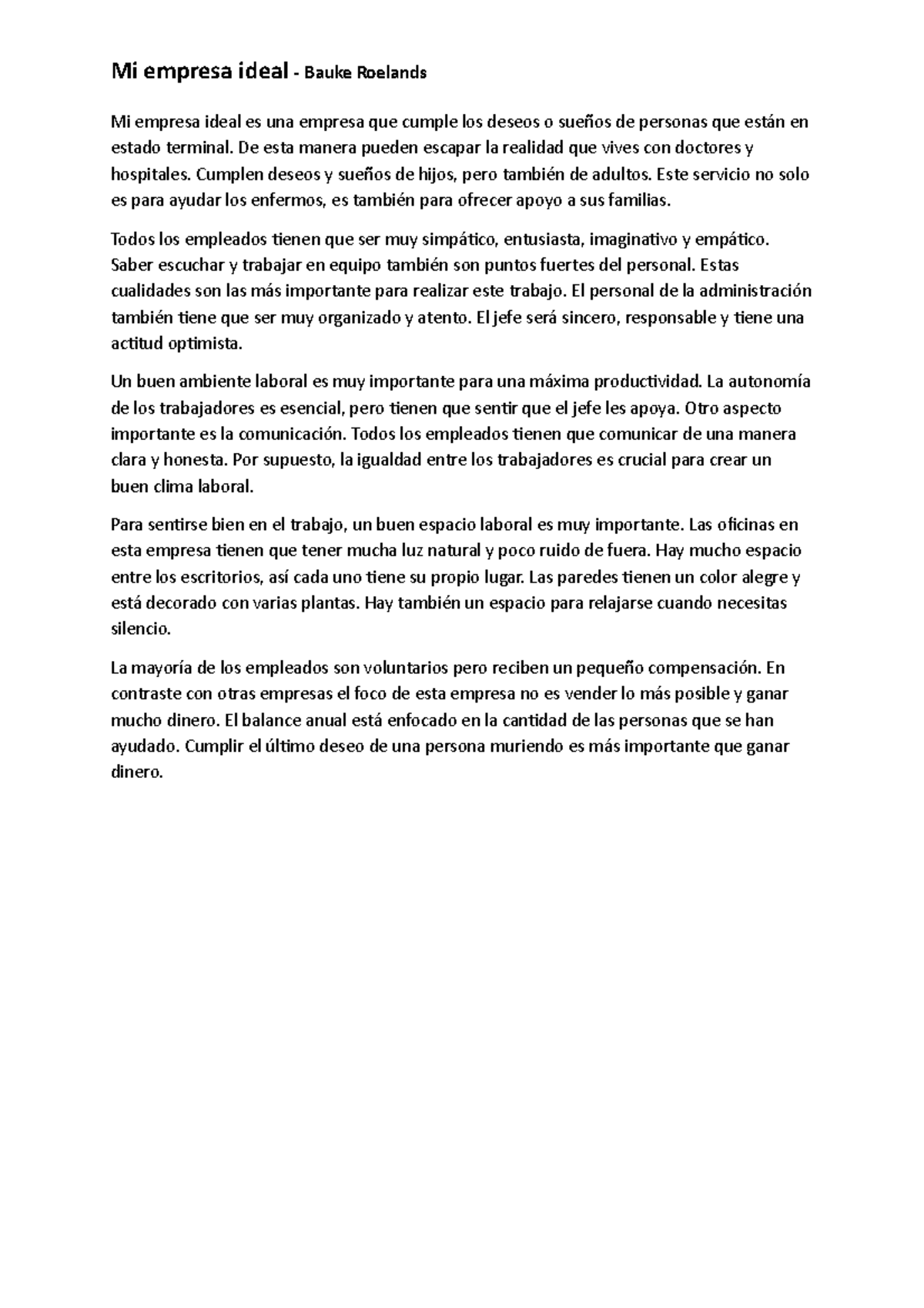 La empresa ideal bauke - Mi empresa ideal - Bauke Roelands Mi empresa ...