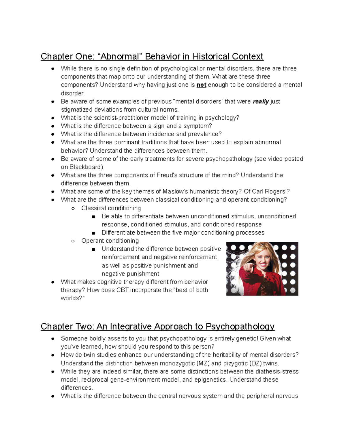 PSY 230 Exam 1 Study Guide - Chapter One: “Abnormal” Behavior In ...