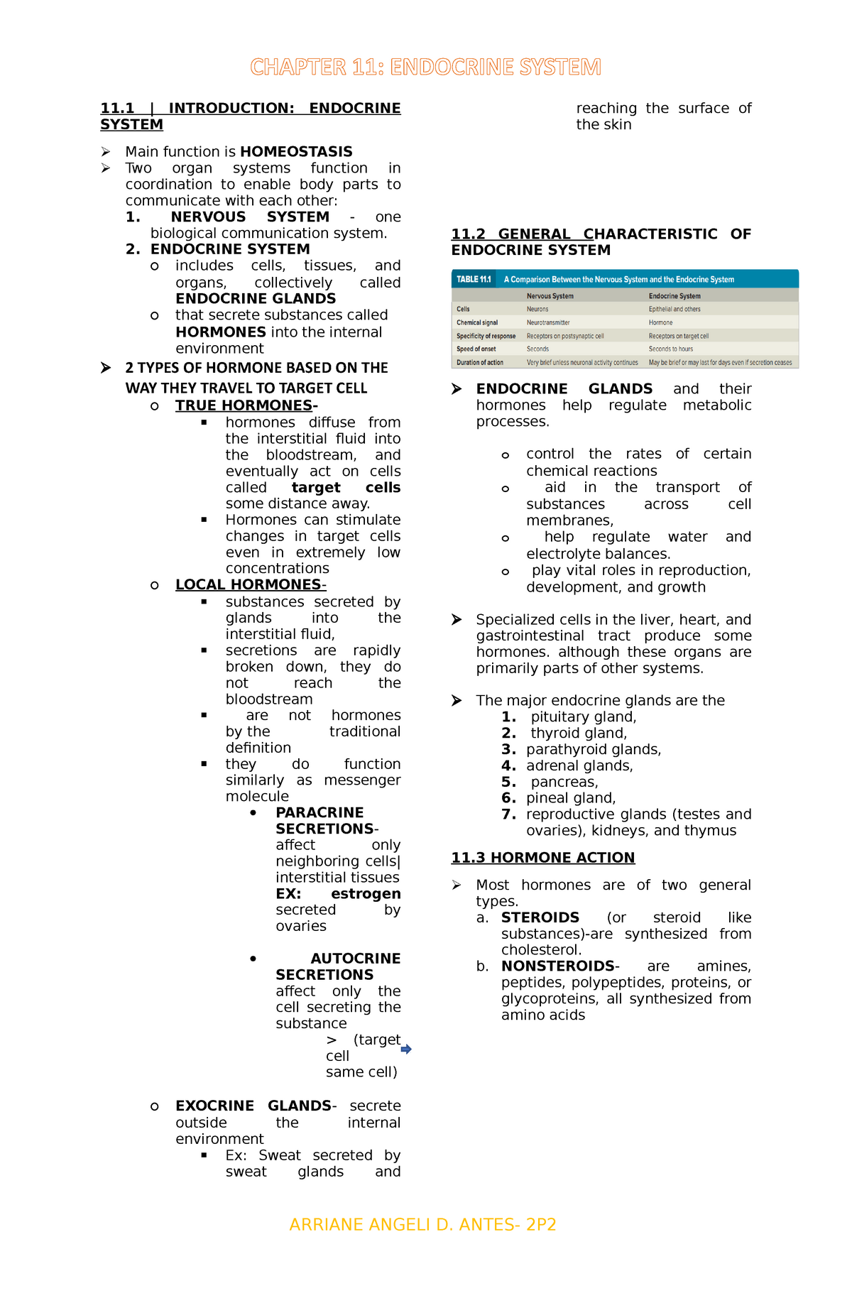 Chapter 11- Endocrine System Reviewerrrr - 11. 1 | INTRODUCTION ...