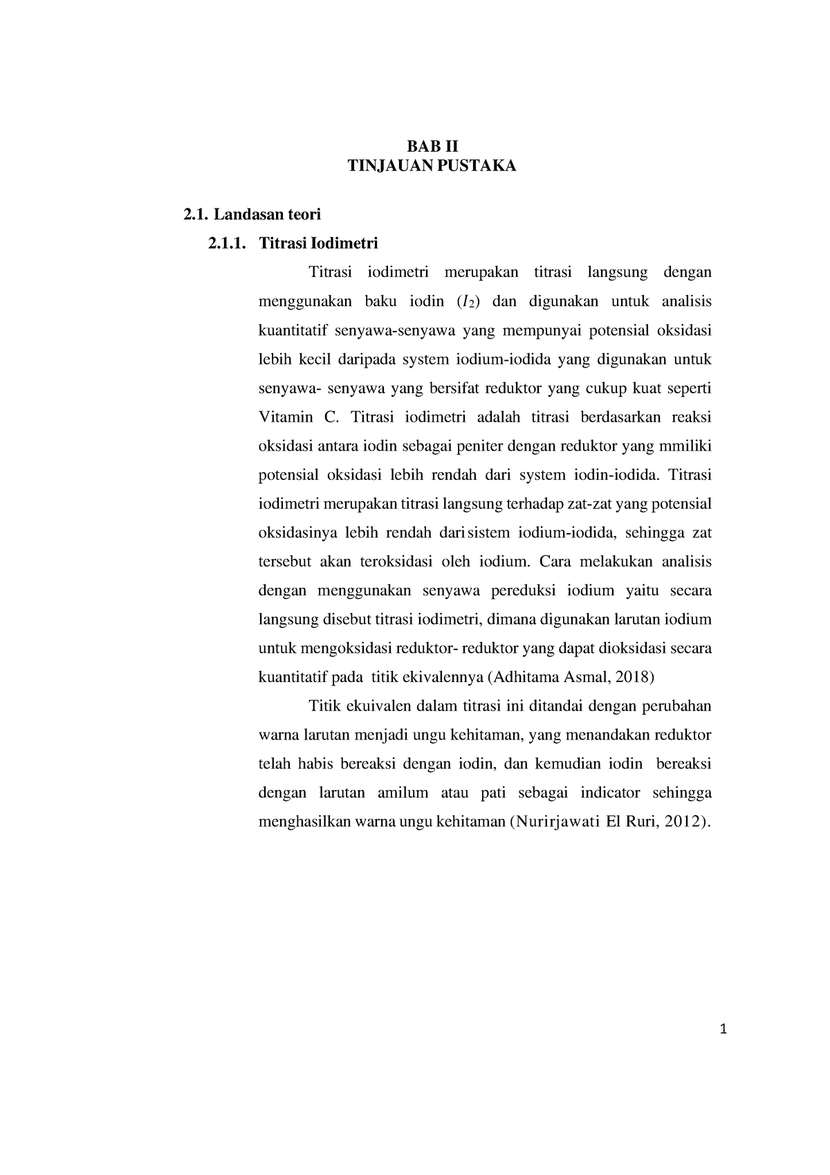 Bab 2 - Bab 2 - BAB II TINJAUAN PUSTAKA Landasan Teori 2.1. Titrasi ...