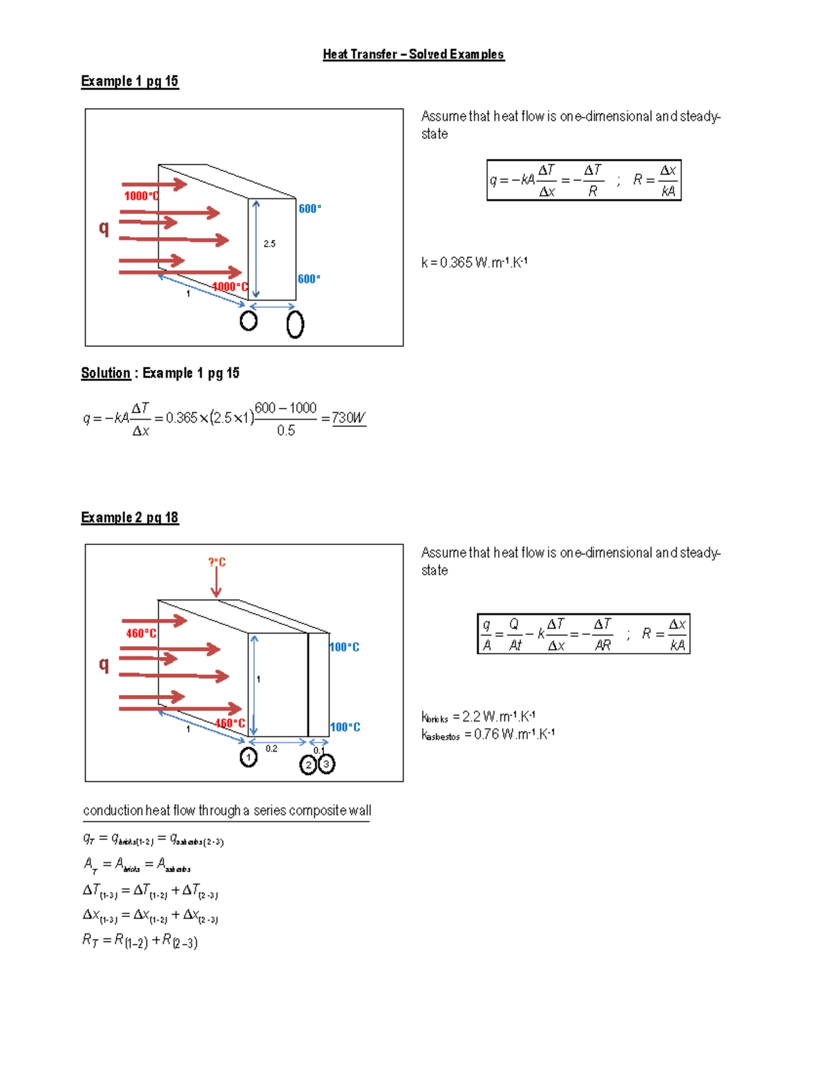 Heat Transfer Solved Examples S1 2017 Warning TT undefined