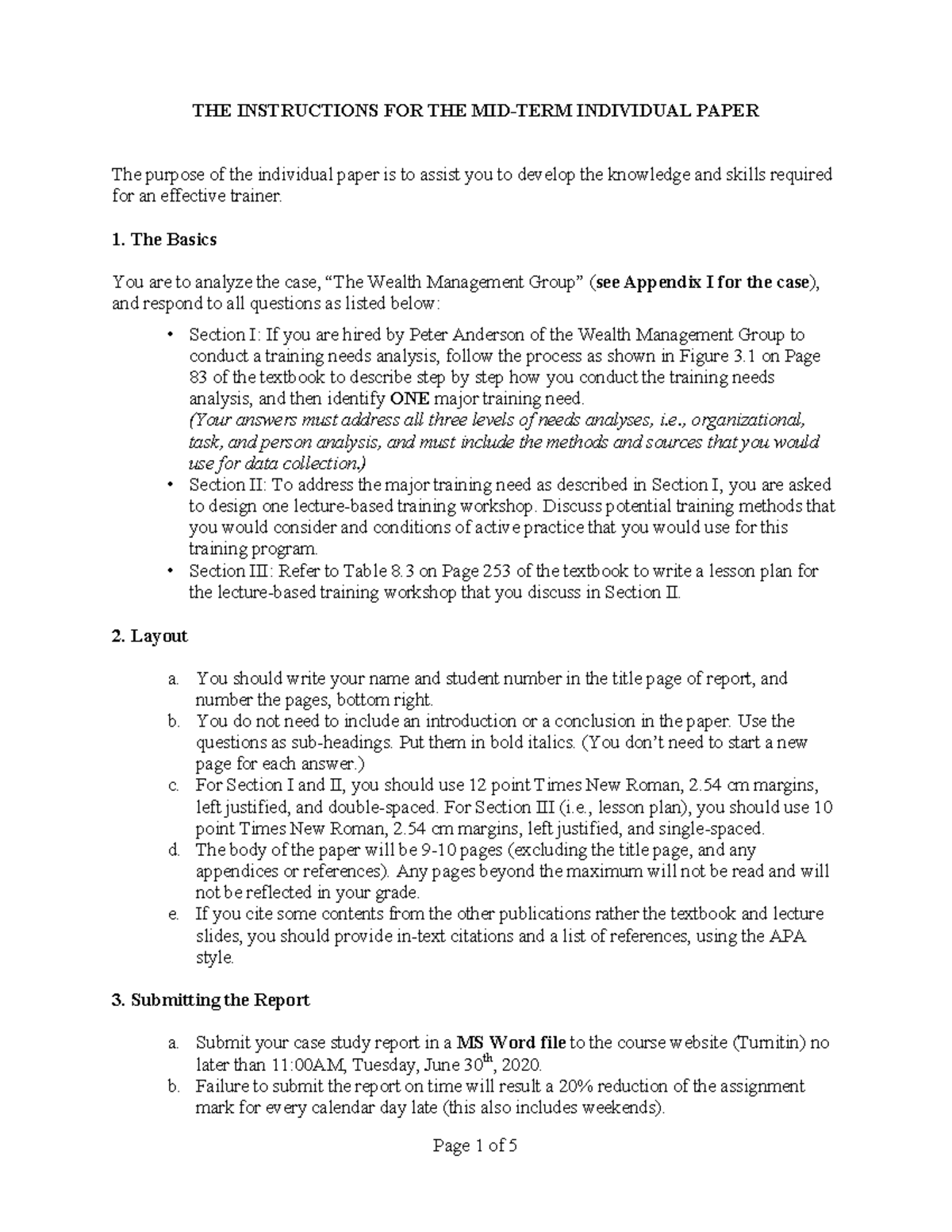 Instructions for Midterm Individual Paper Summer 2020 - THE ...