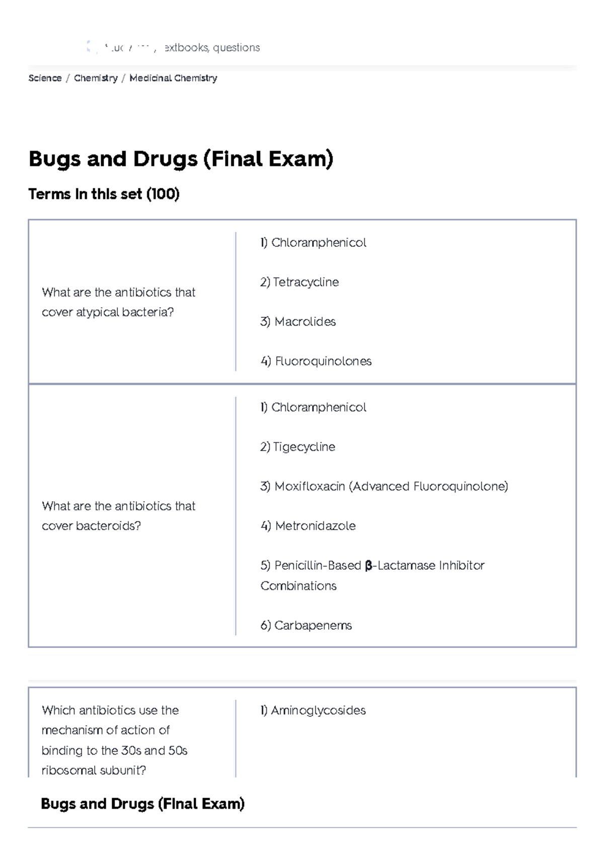 Bugs and Drugs (Final Exam) Flashcards Quizlet Upgrade Free 7da