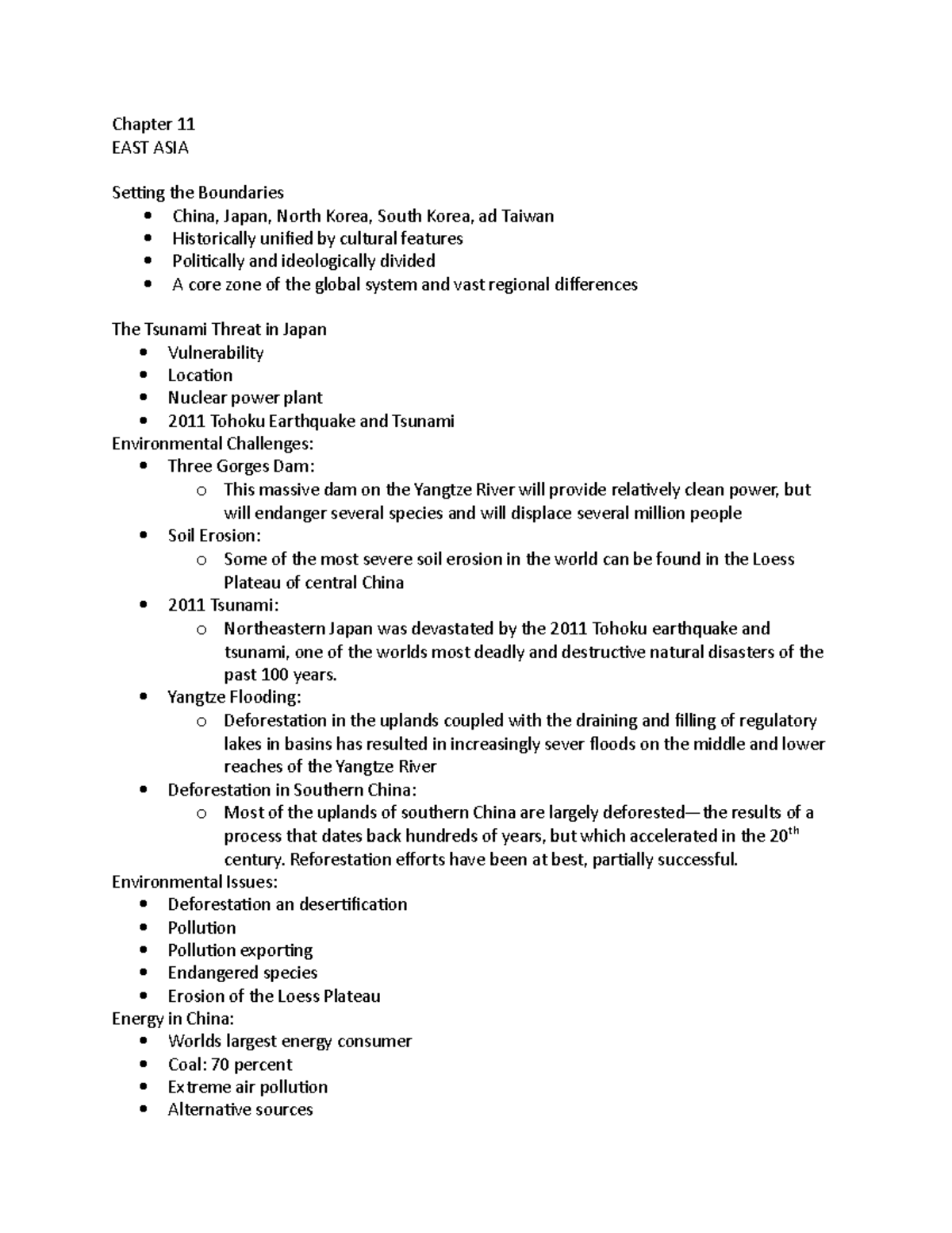 Chapter 11- East Asia - Chapter 11 EAST ASIA Setting the Boundaries ...