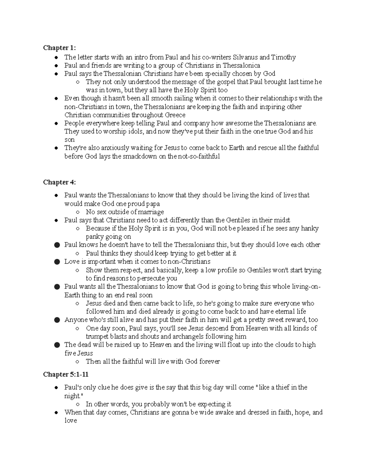 Sacred Page 1 Thessalonians Notes - Chapter 1: The Letter Starts With 