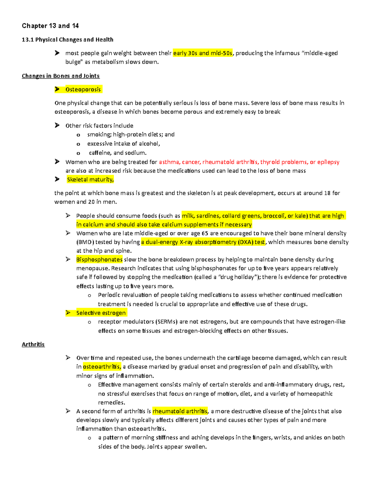 Chapter 13 and 14 - Chapter 13 and 14 13 Physical Changes and Health ...