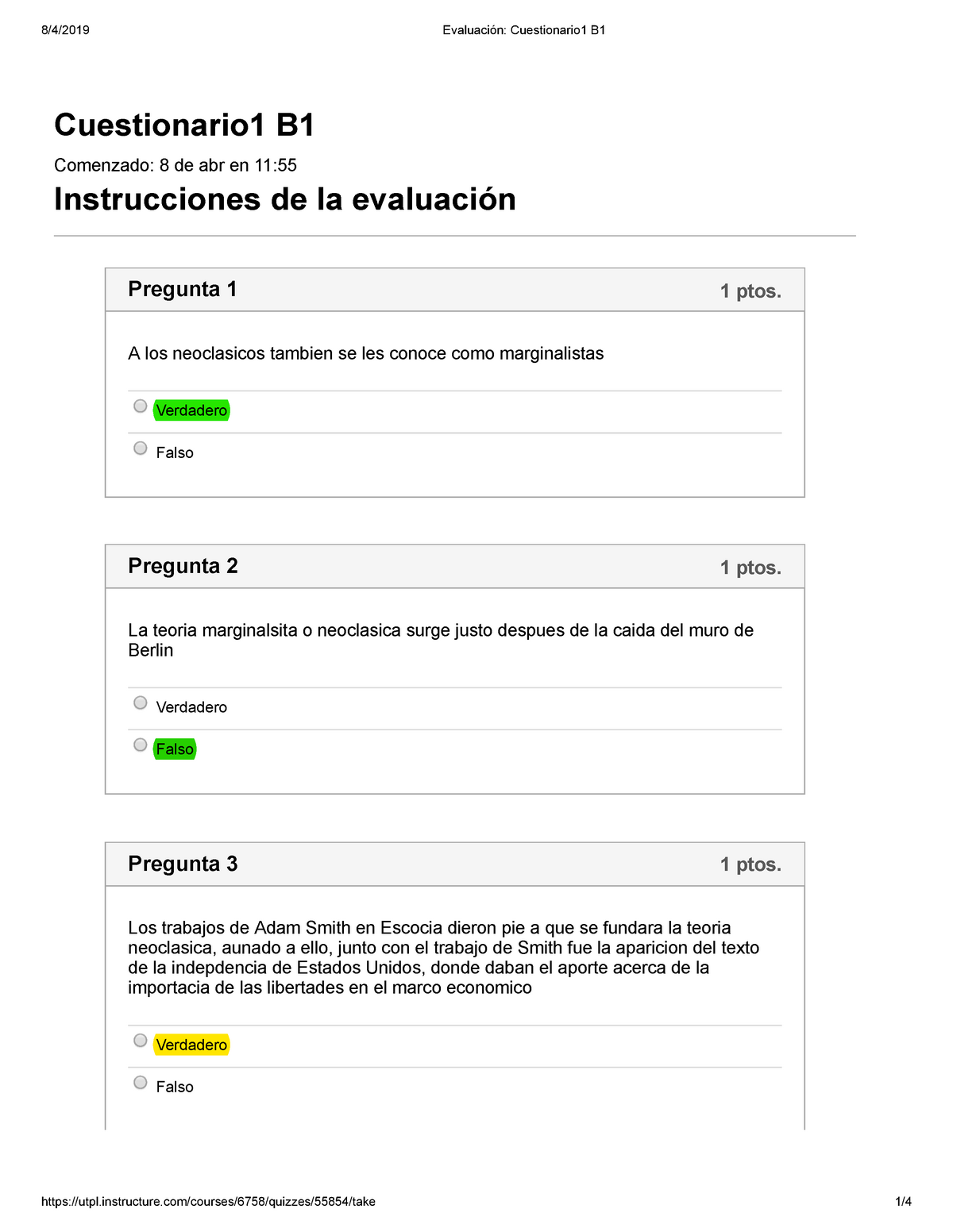 Evaluación Cuestionario 1 B1 - Cuestionario1 B Comenzado: 8 De Abr En ...