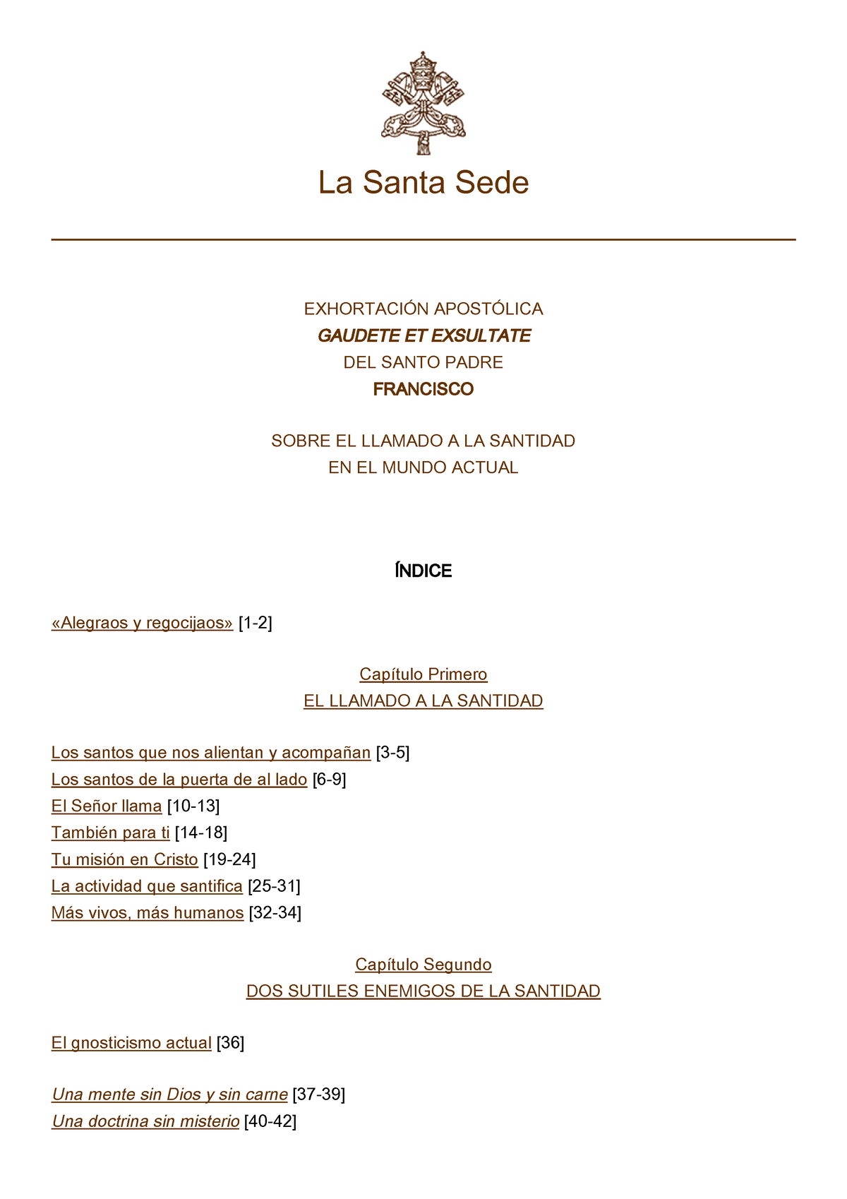 La Gaudete et Exsultate en 15 frases que te harán pensar – Primeros  Cristianos