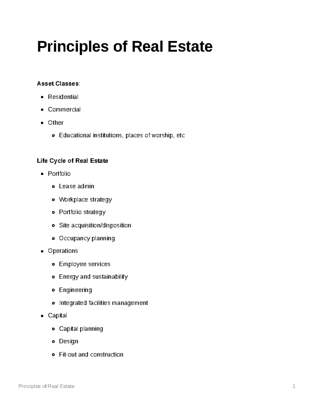 Principles Of Real Estate 1 Quizlet