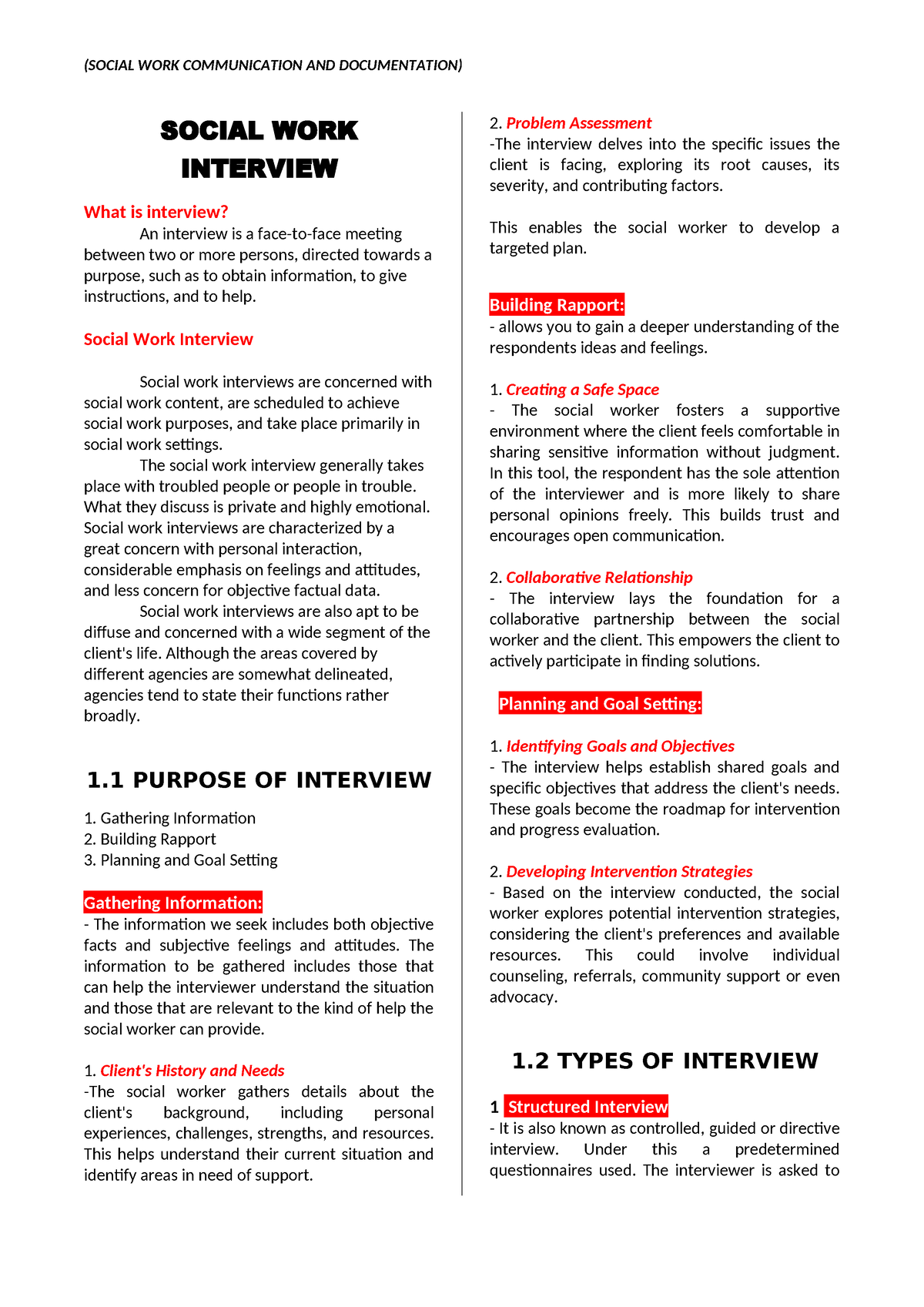 social work interview essay