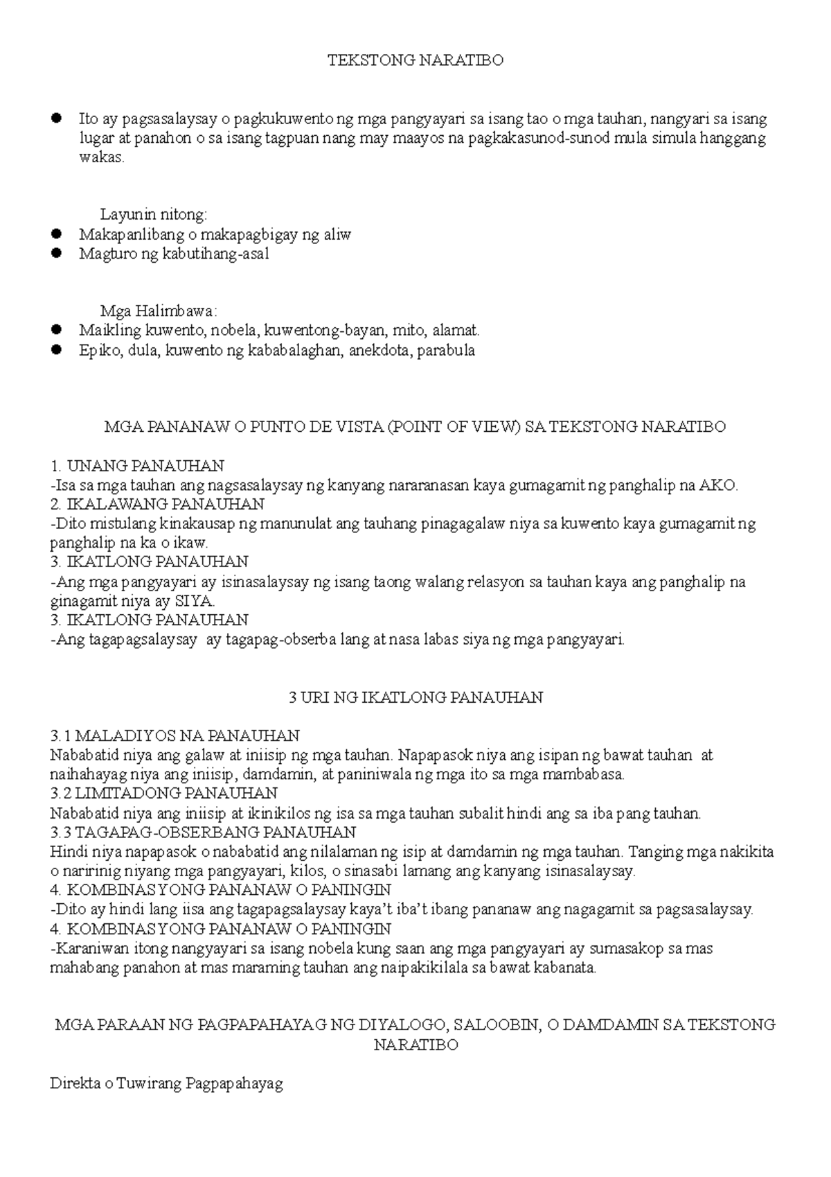 pagbasa at pagsuri sa teksto tungo sa pananaliksik tungkol sa Narrative ...