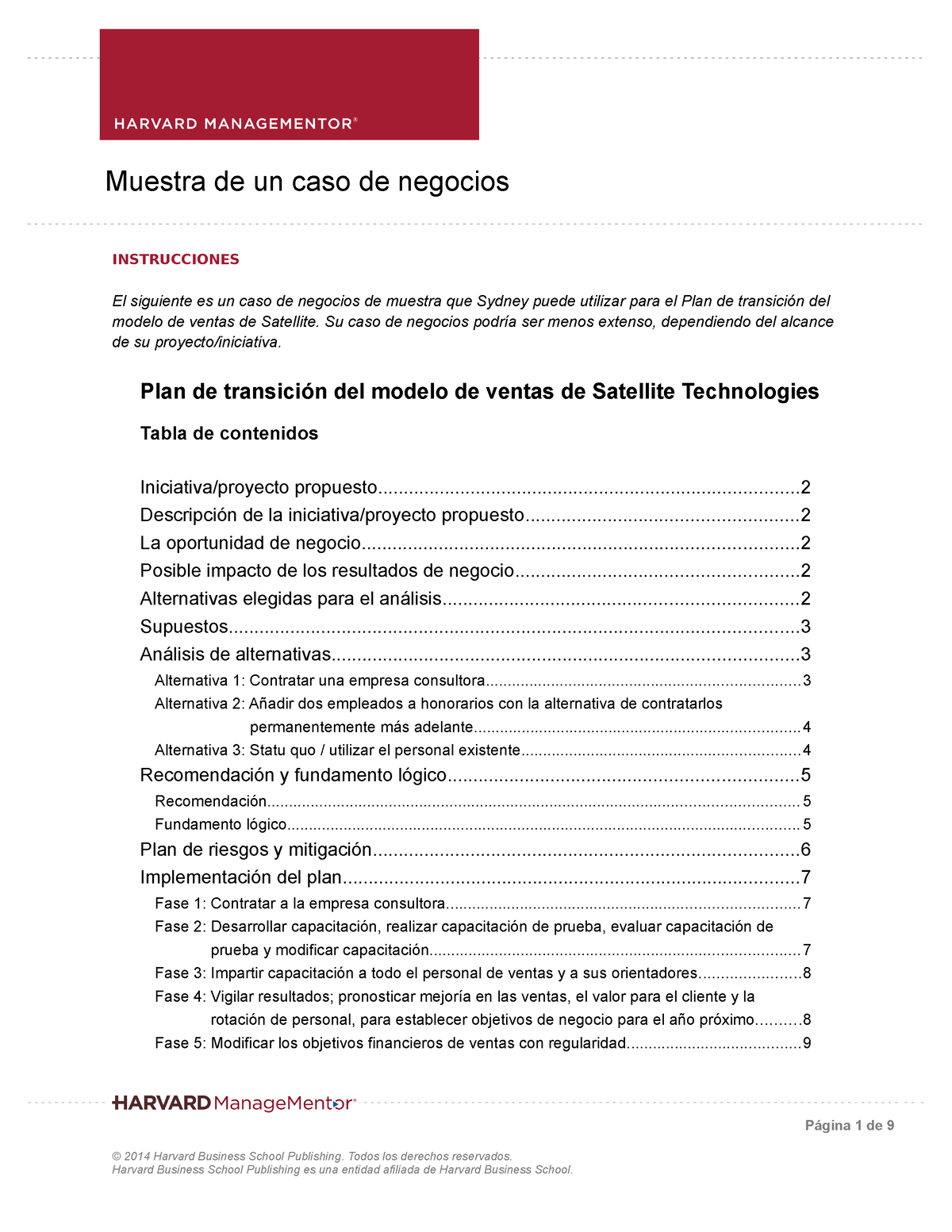 business case study in spanish