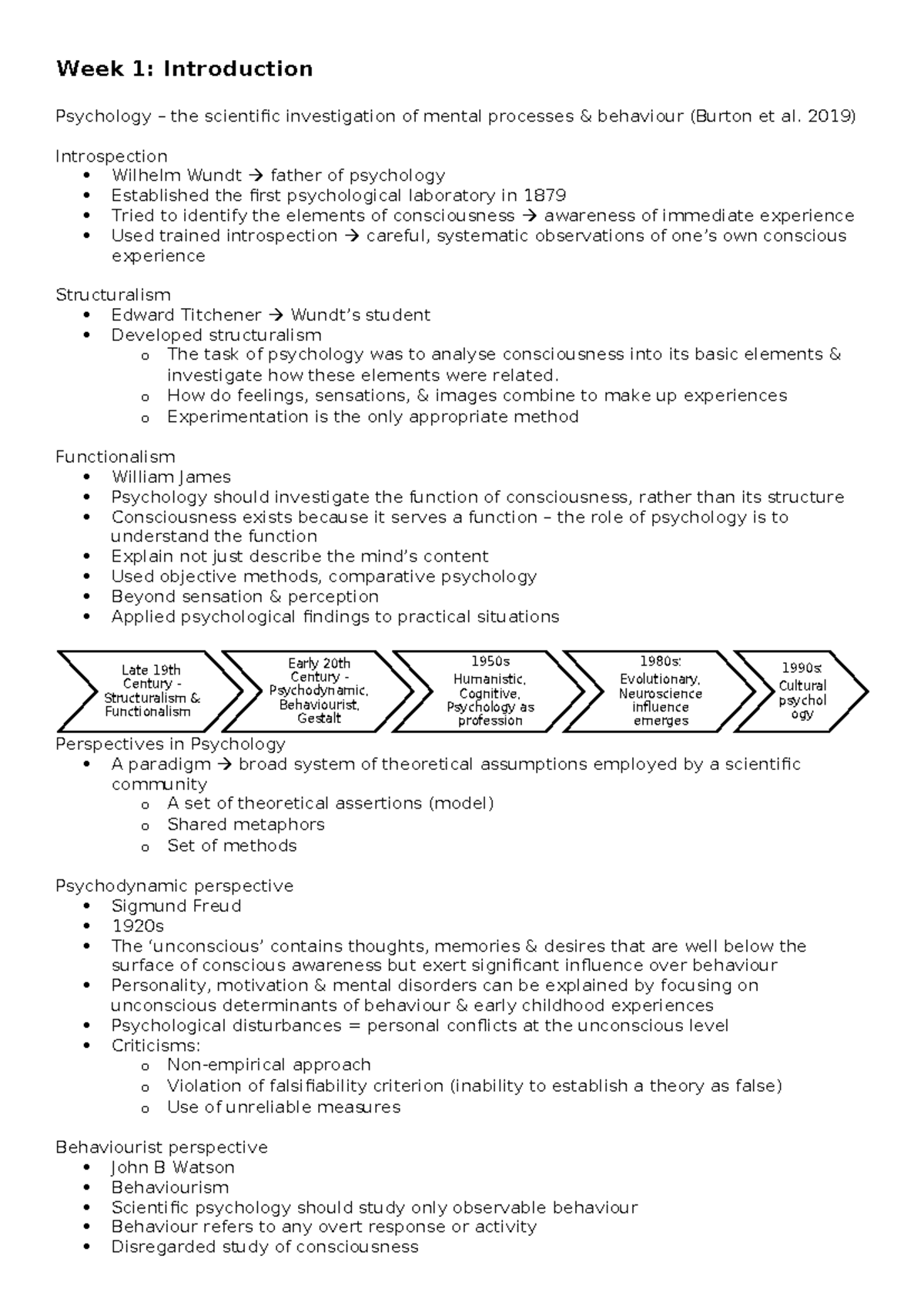 Final Exam Notes - Week 1: Introduction Psychology – the scientific ...