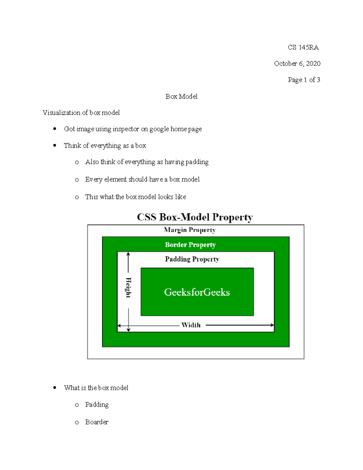 Fall2020-CS 145RA-Lecture 14 - CS 145RA October 6, 2020 Page 1 of 3 Box ...