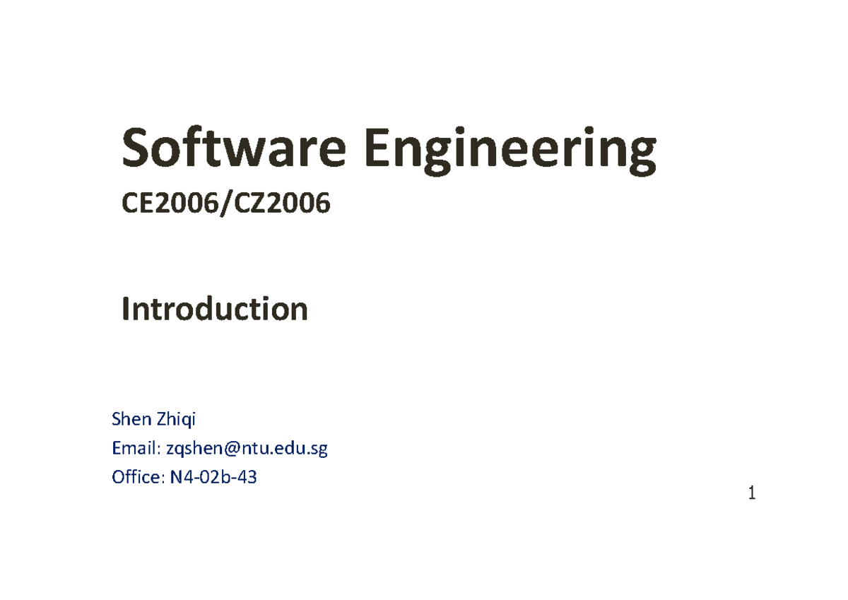 1 - Introduction - notes - 1 Shen Zhiqi Email: zqshen@ntu.edu Office ...
