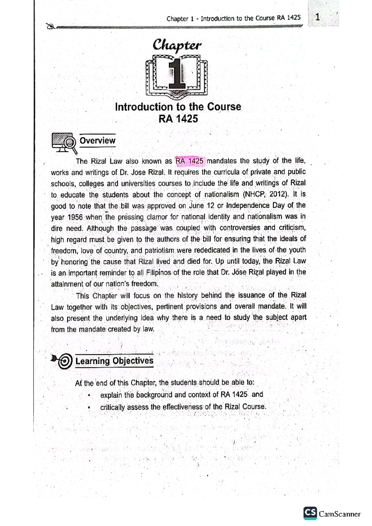 Rizal Chapter 1 061410 - Life and Works of Rizal - Studocu