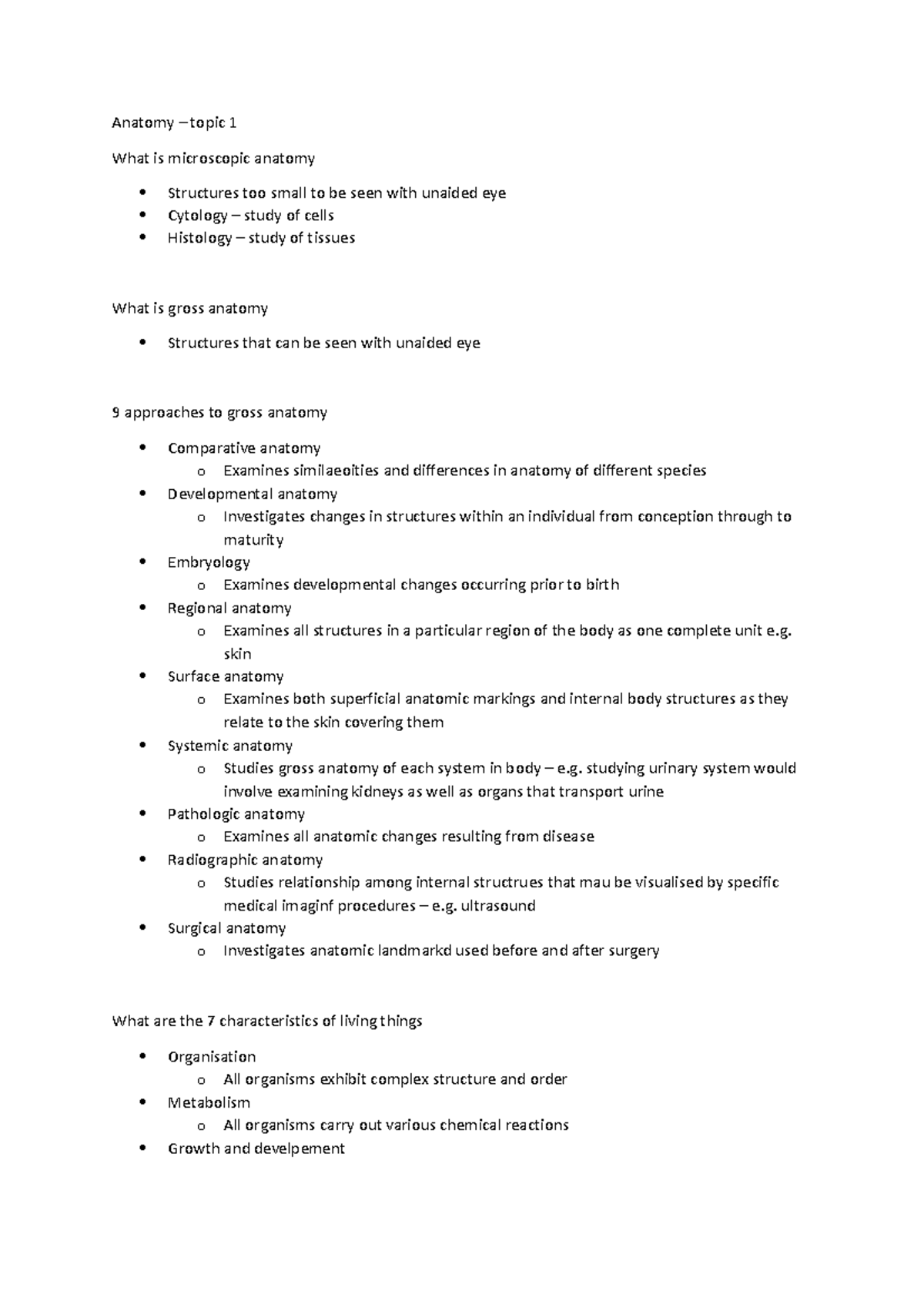 Anatomy - topic 1 - Anatomy – topic 1 What is microscopic anatomy ...