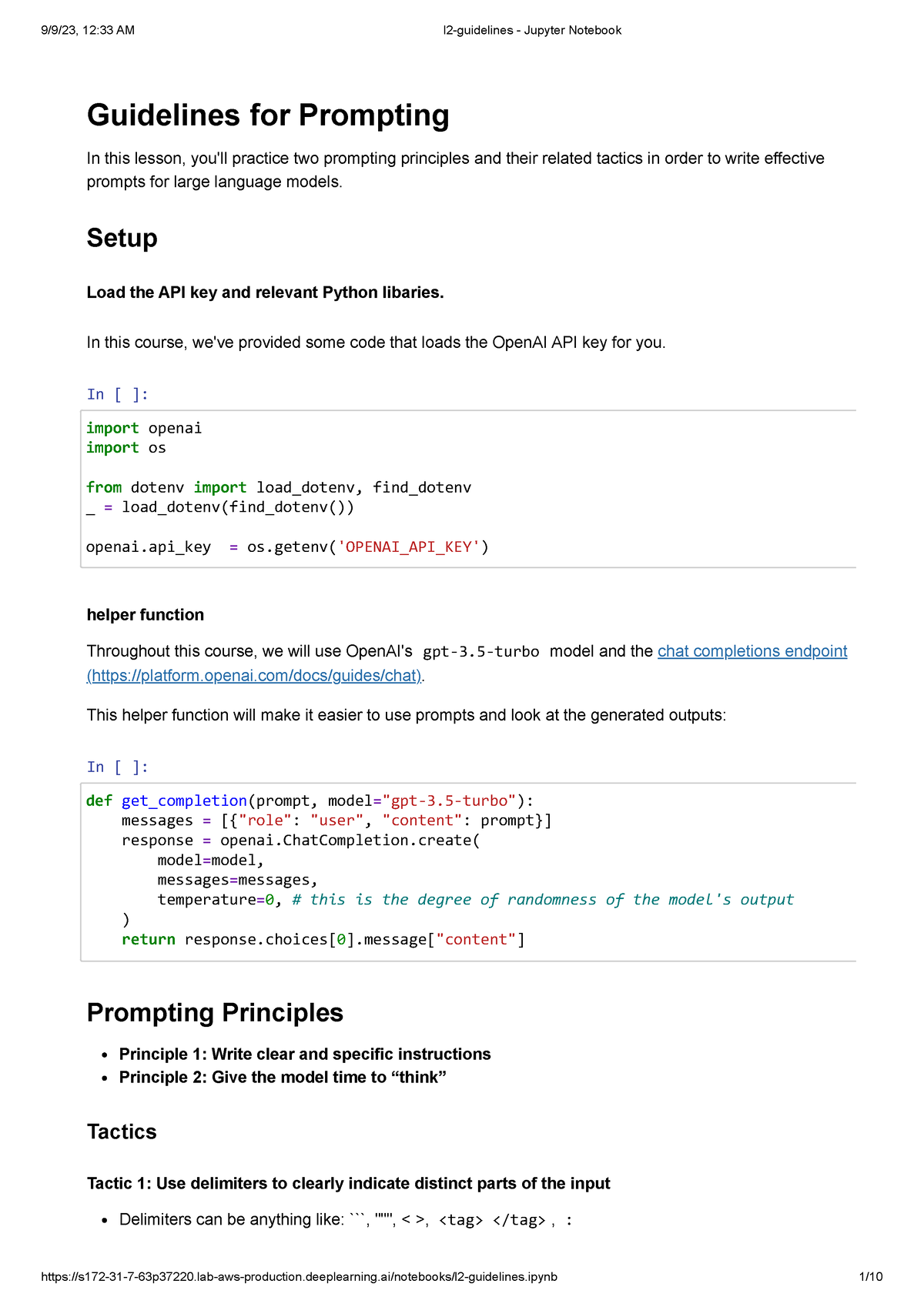 Chate GPT - Guidelines For Prompting In This Lesson, You'll Practice ...