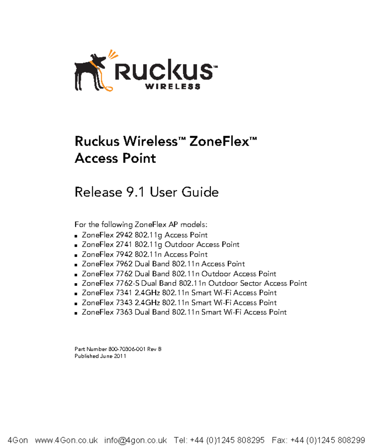 Ruckus zoneflex 7363 user guide Ruckus Wireless™ ZoneFlex™ Access