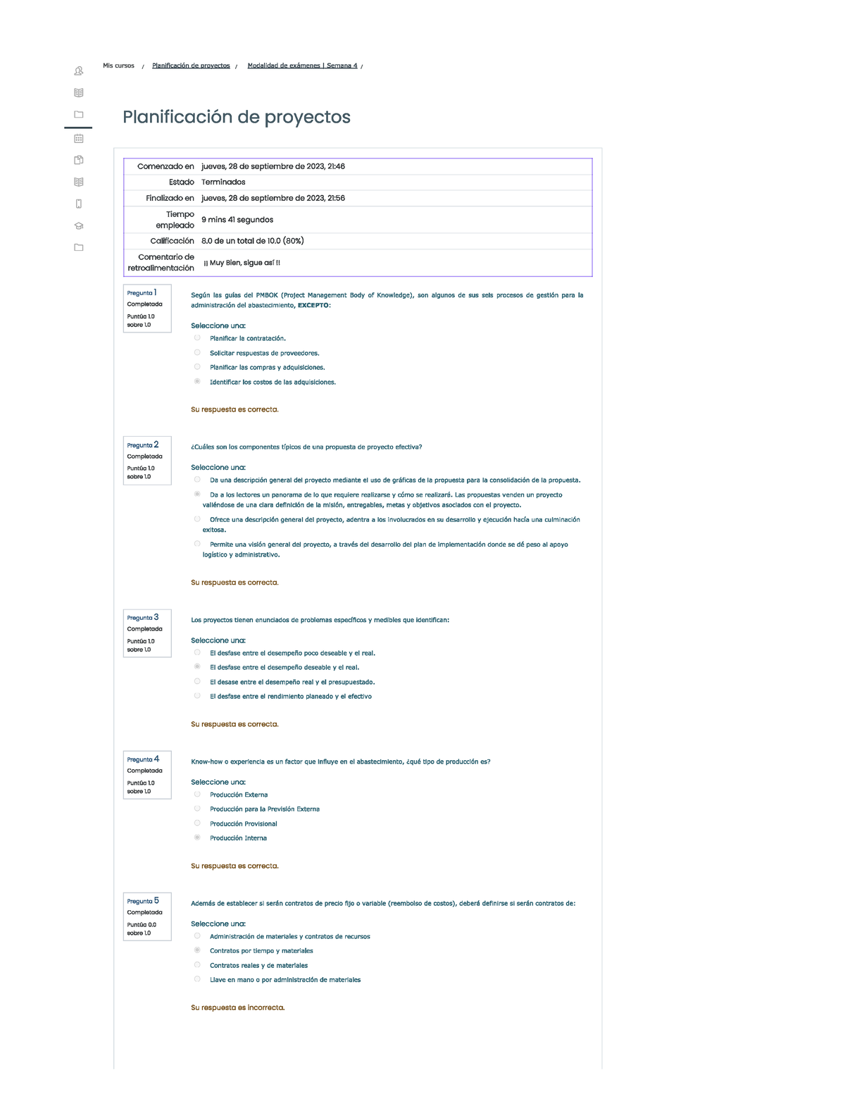 Planificación De Proyectos Modalidad De Exámenes Semana 4 ...