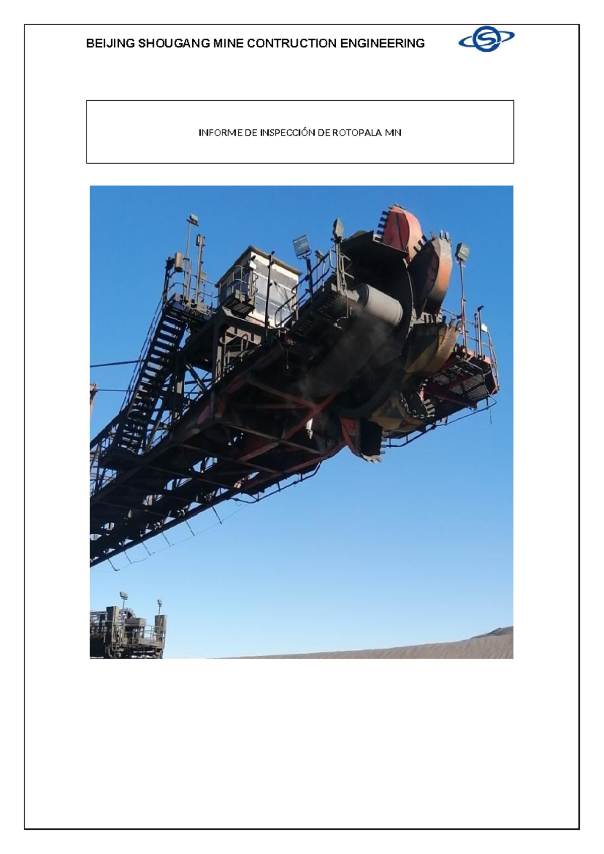 Informe DE Bomba DE Rastrillo DRUM Reclaimer - INFORME DE INSPECCIÓN DE ...
