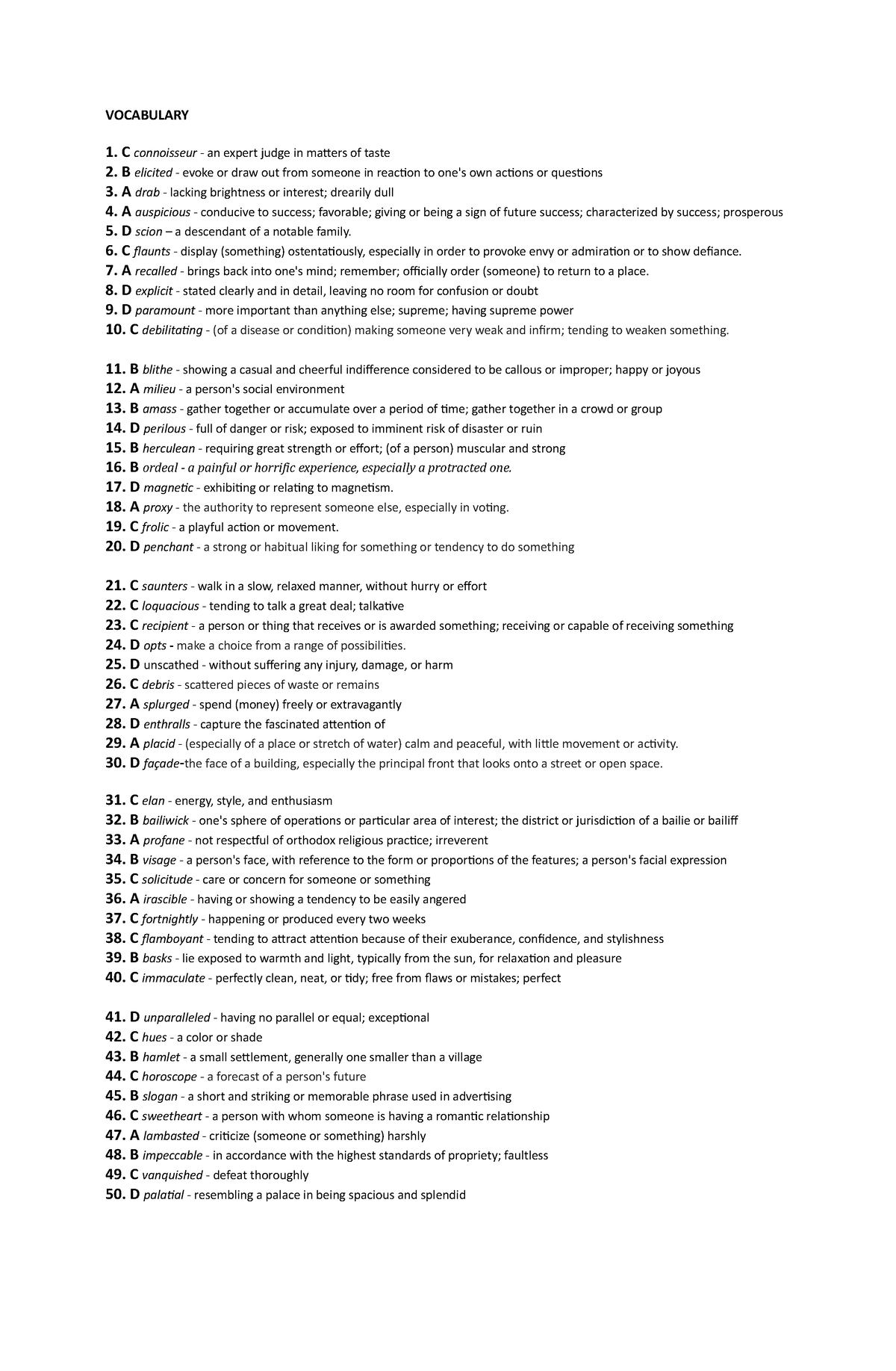 English Vocabulary Grammar and Problem Solving Answer Key 1 210 ...