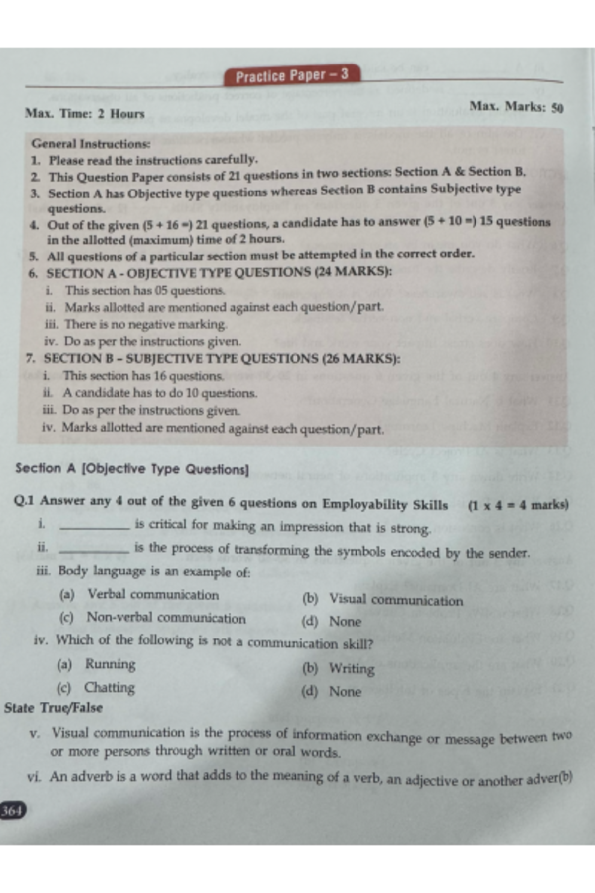 AI Practice Paper 3 - Hehe - Practice Paper 3 Max. Time: 2 Hours Max ...