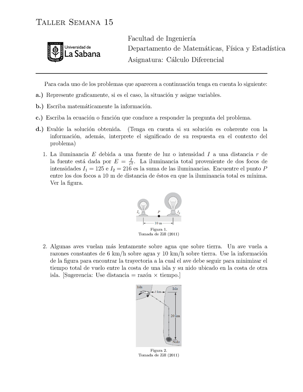 Semana 15A - Taller Semana 15 Facultad De Ingenier ́ıa Departamento De ...