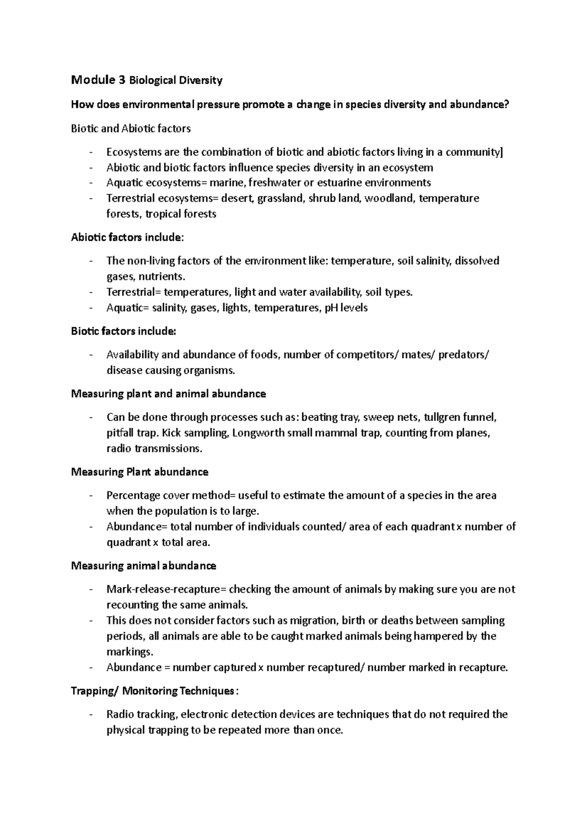 Module 3 - biological diversity - Module 3 Biological Diversity How ...