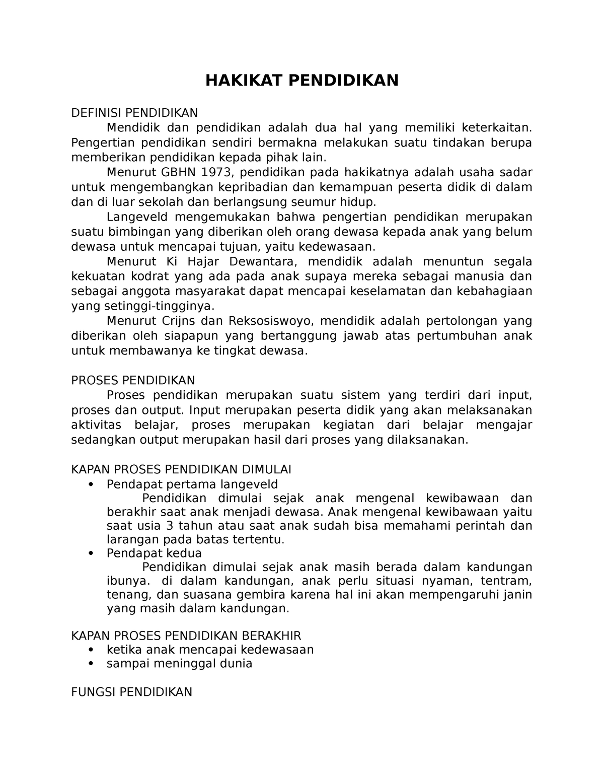 Hakikat Pendidikan - HAKIKAT PENDIDIKAN DEFINISI PENDIDIKAN Mendidik ...