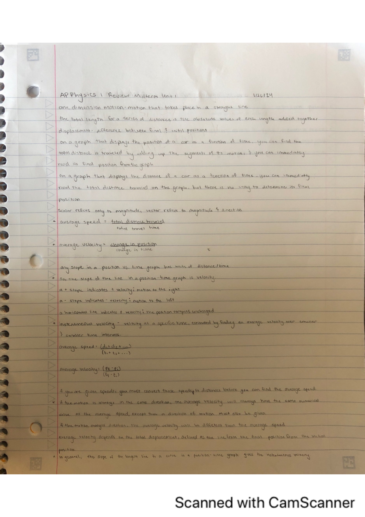 AP Physics 1 Notes Module 1 - Studocu