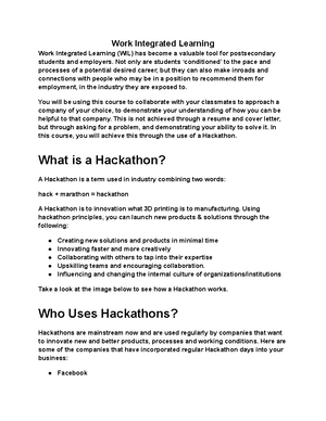 Four Stages of the Hackathon Cycle - During this module, you will use ...
