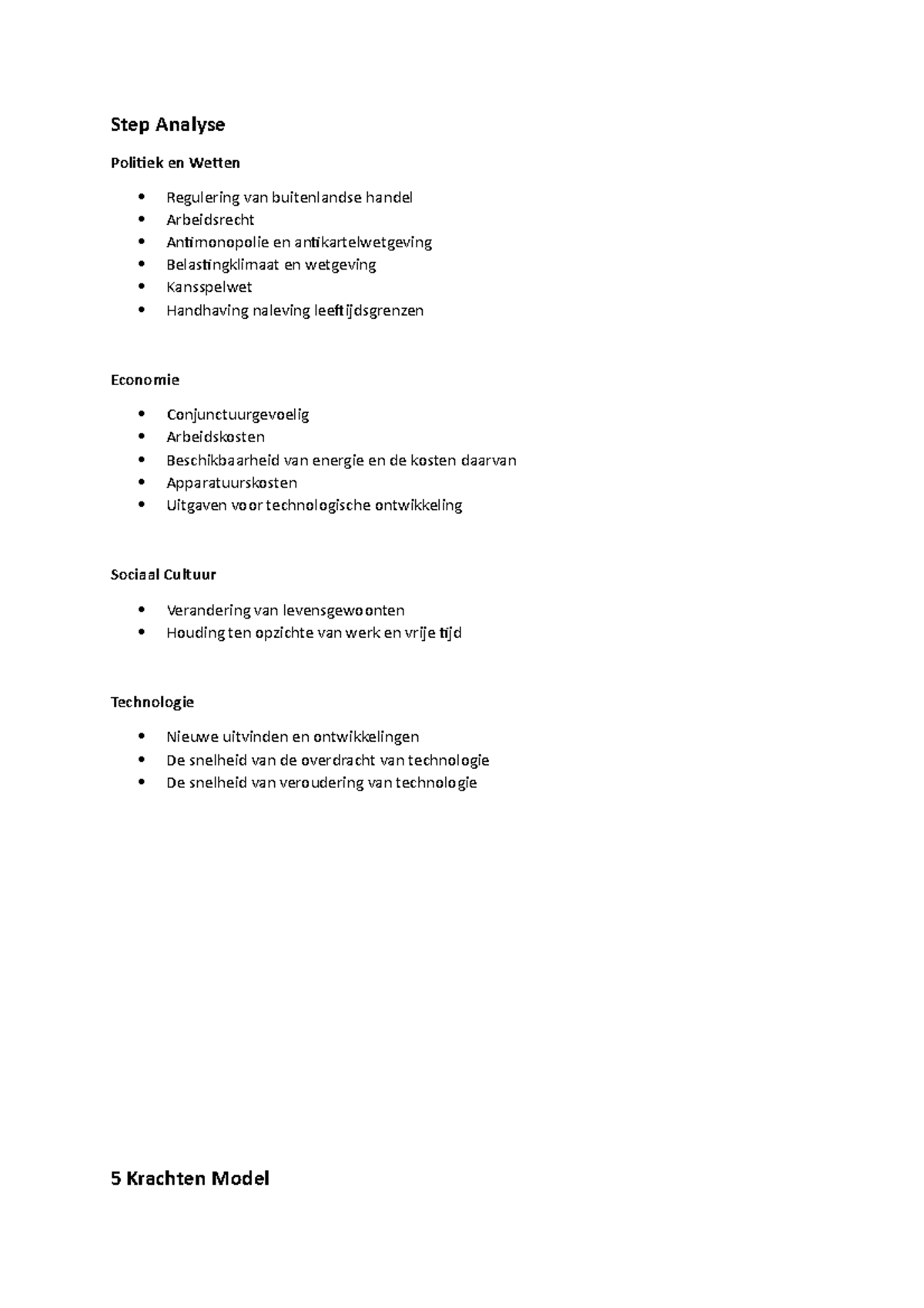 STEP Analyse & Krachtenmodel gamebedrijf - Step Analyse Politiek en ...
