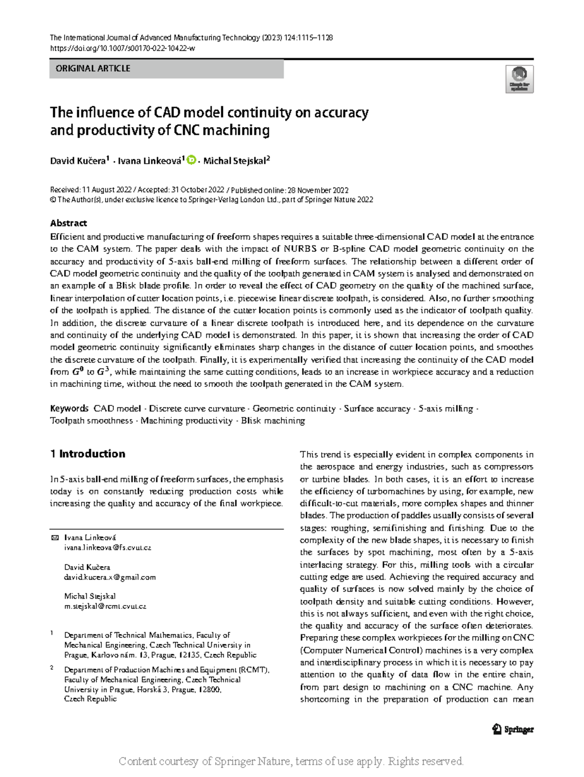 8 - paper for cad/cam project - doi/10.1007/s00170-022-10422-w ORIGINAL ...
