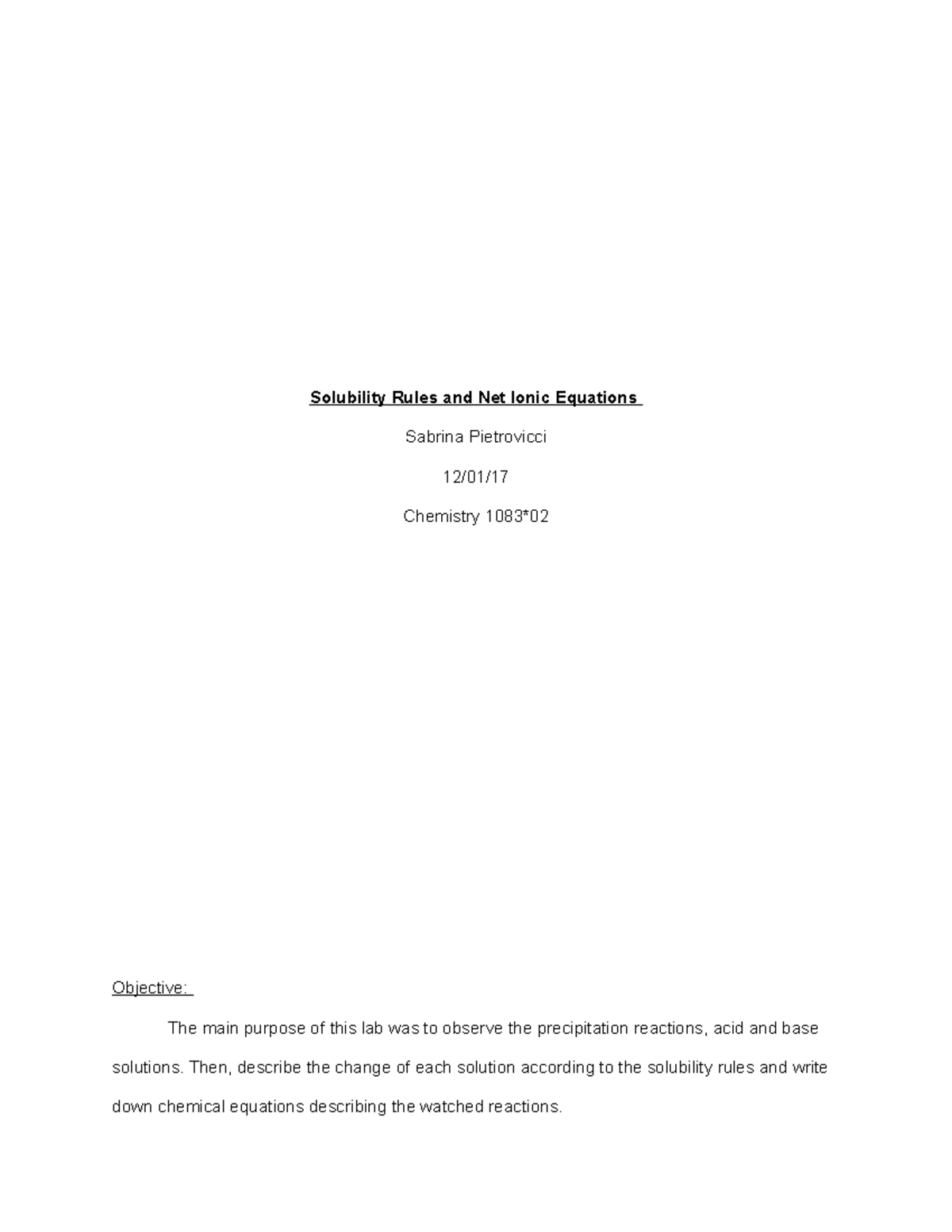 Untitled document-5 - Solubility Rules and Net Ionic Equations ...