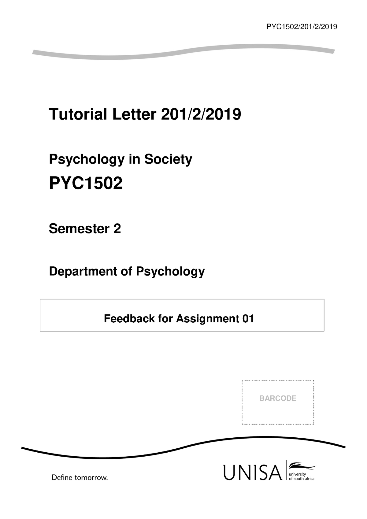 pyc1502 assignment 1 feedback download