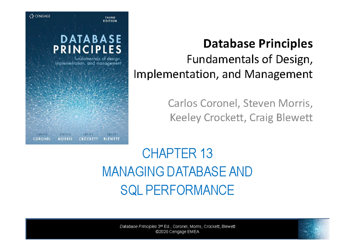 INF3703 Chapter 13 Managing Database SQL Performance Colonel 3e 2021 ...