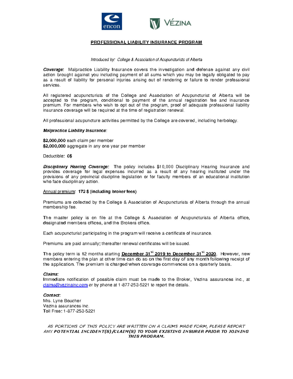 2020-EO-Details - Details about course - PROFESSIONAL LIABILITY ...