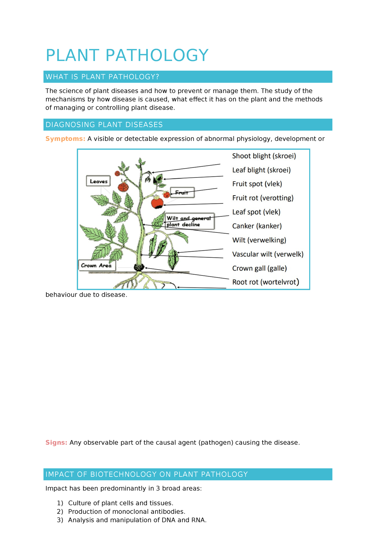 Plant Pathology - PLANT PATHOLOGY WHAT IS PLANT PATHOLOGY? The science ...