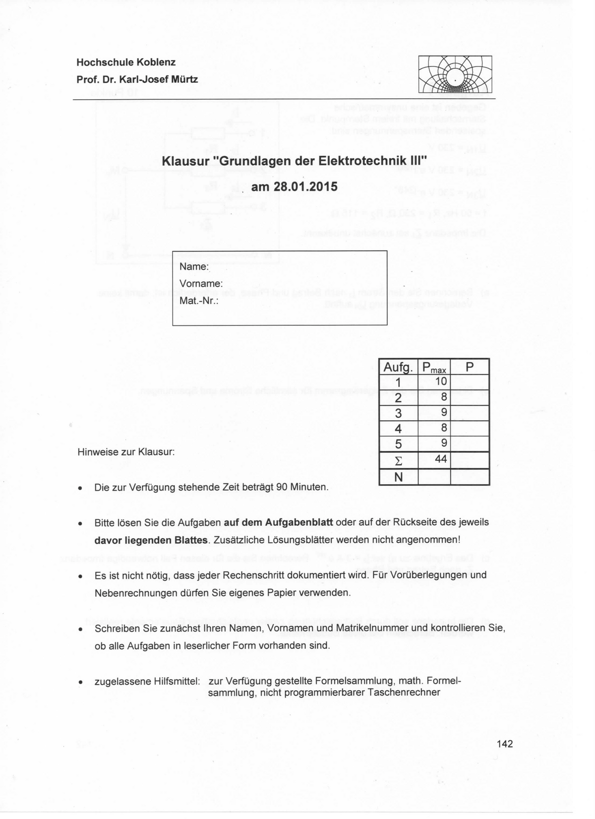 Klausur 2015, Fragen Und Antworten - Hochschule Koblenz Prof. Dr. Karl ...