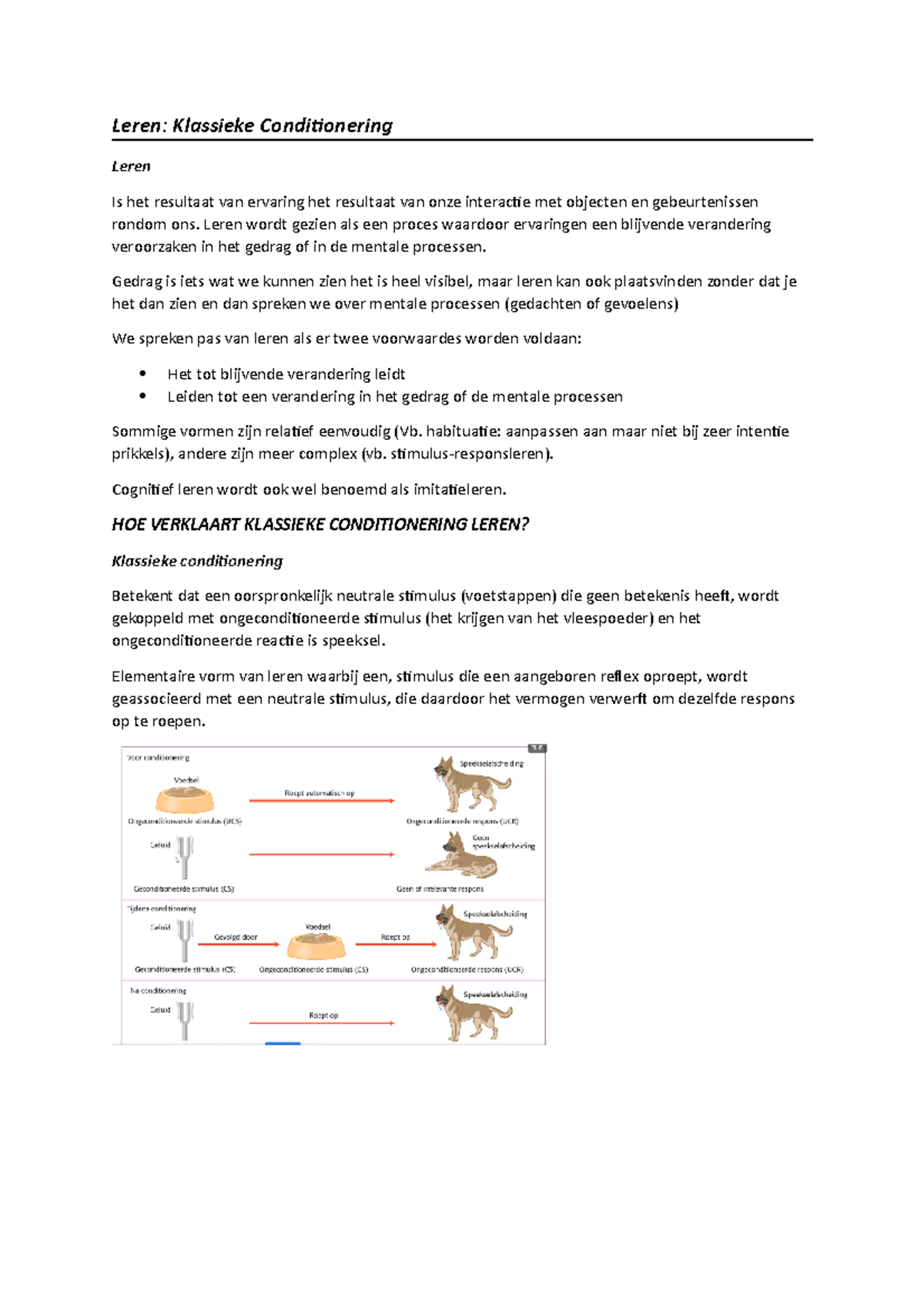 Klassieke conditionering - Leren: Klassieke Conditionering Leren Is het ...