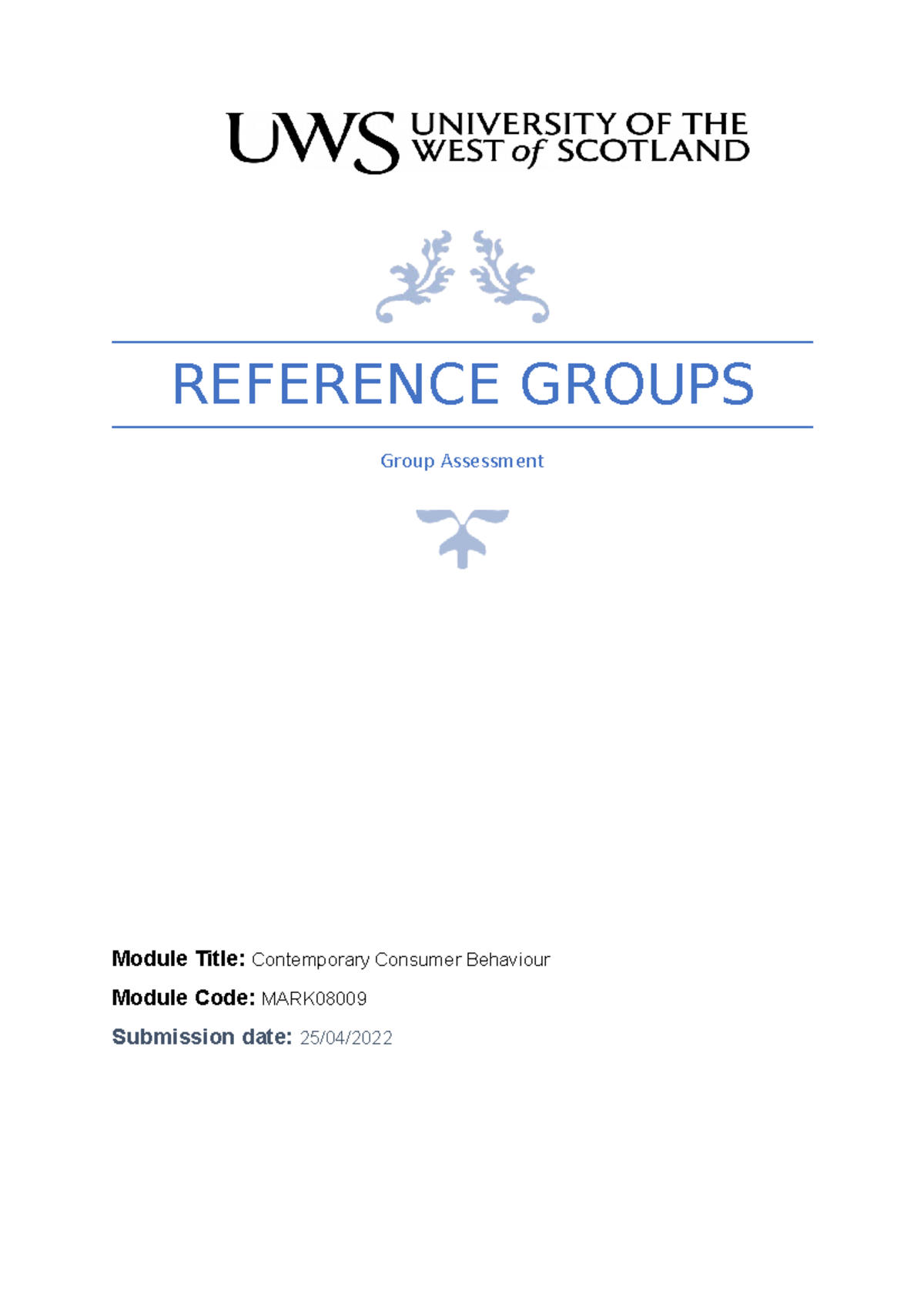 Reference Group - Module final essay on consumer behaviour - REFERENCE ...