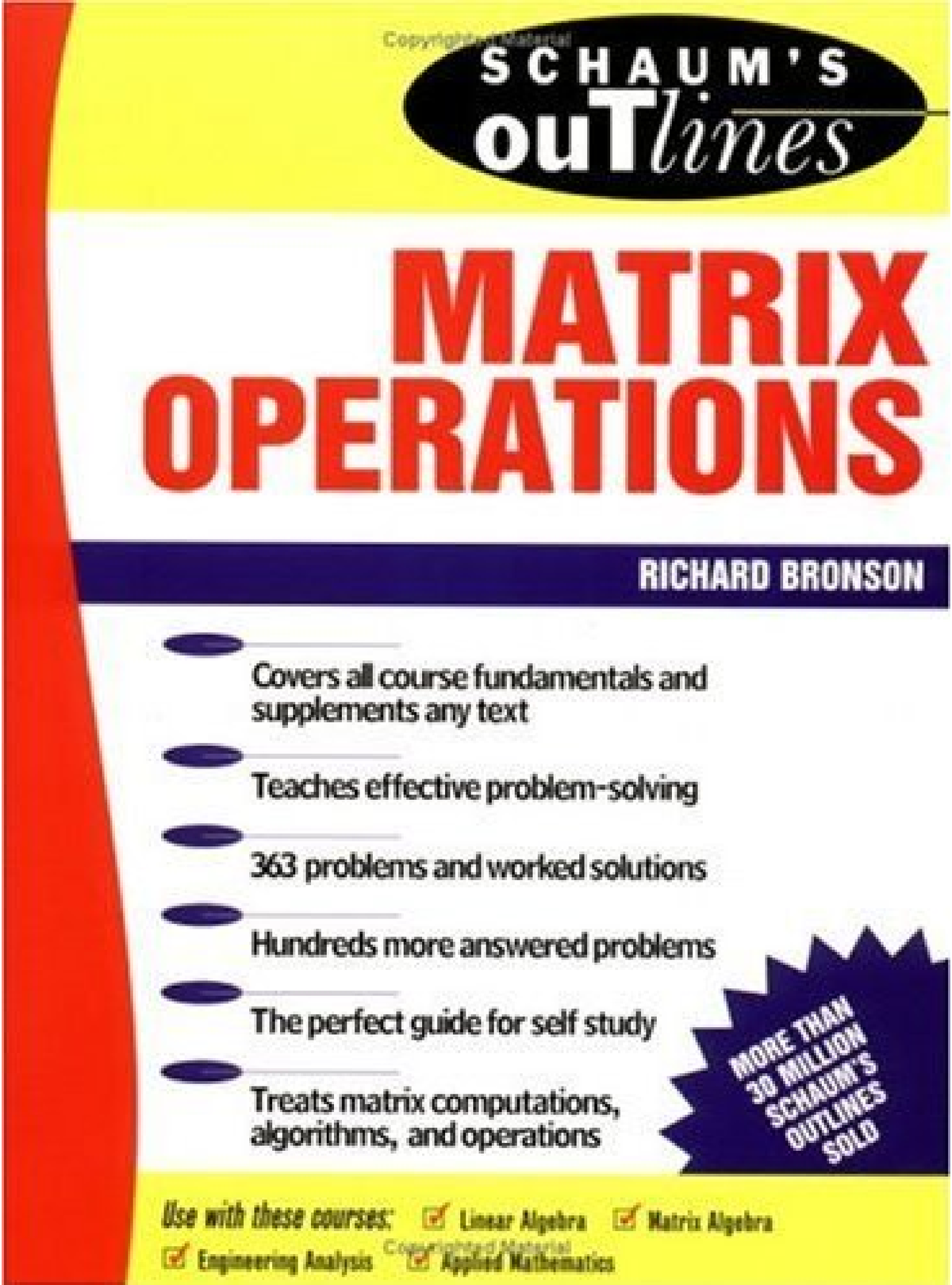 Schaums Outline - Matrix Operations - Electrical Engineering - Studocu