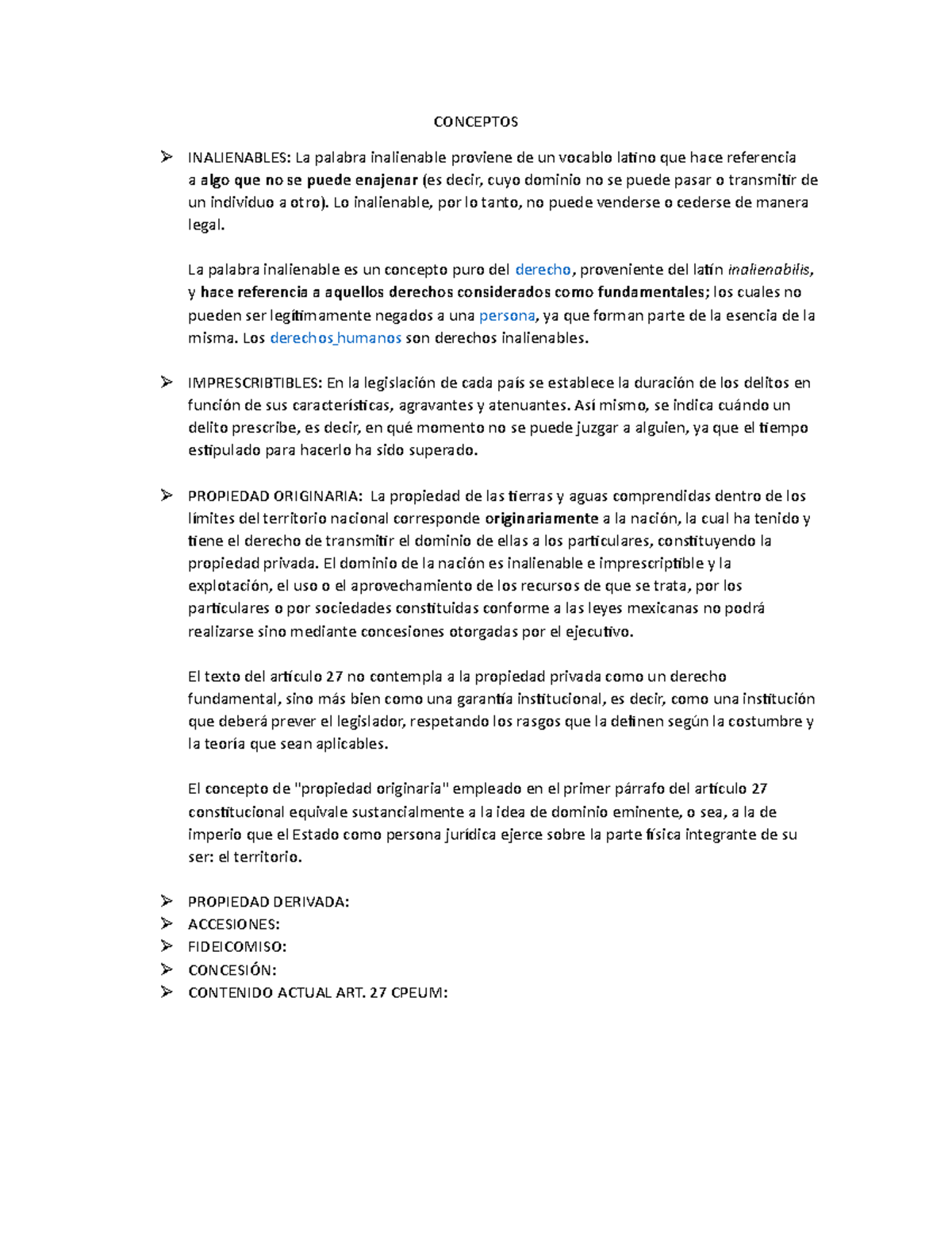 Derecho Internacional - CONCEPTOS INALIENABLES: La palabra inalienable ...