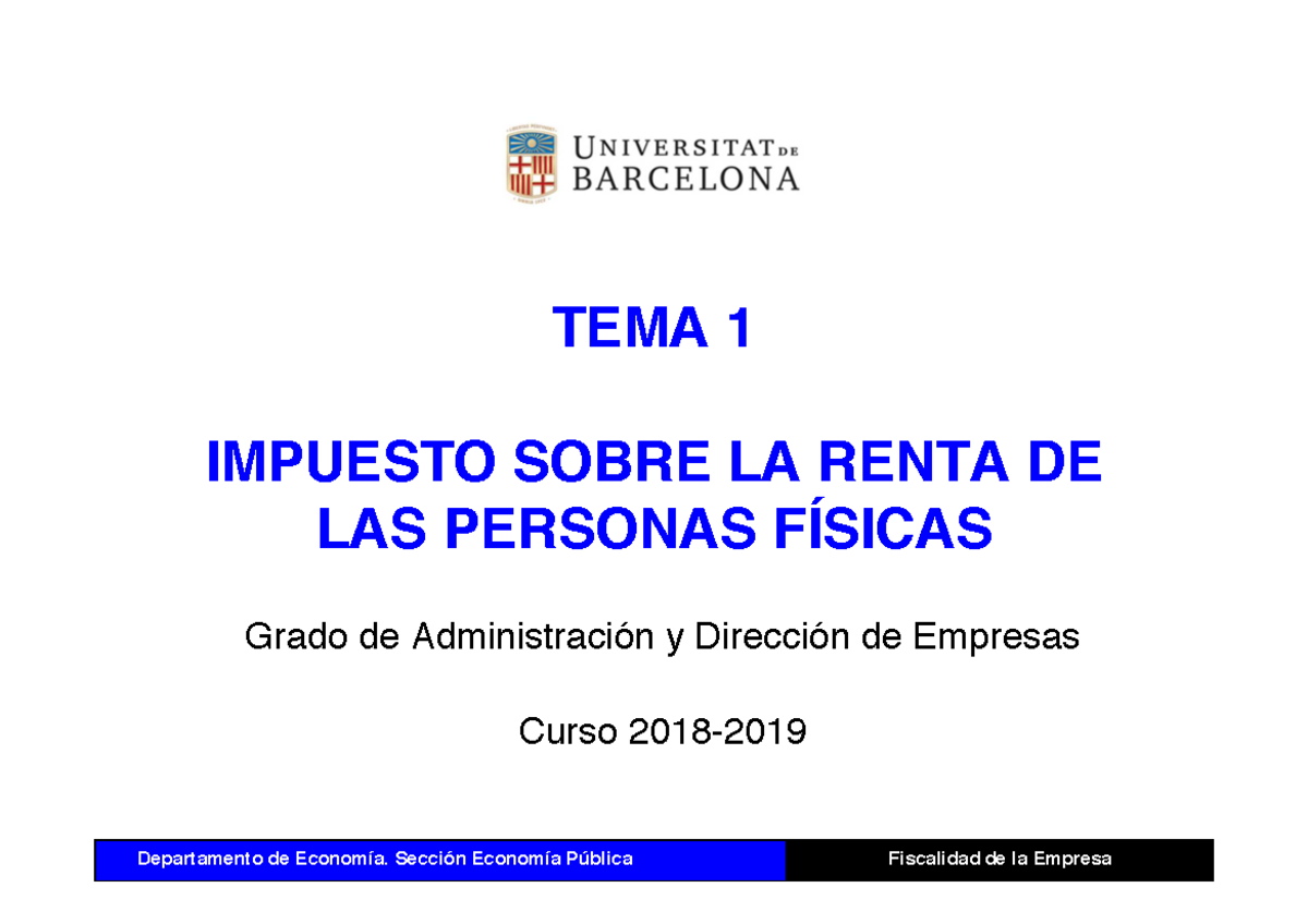 ADE Esquemas IRPF 2018-2019 - TEMA 1 IMPUESTO SOBRE LA RENTA DE LAS ...