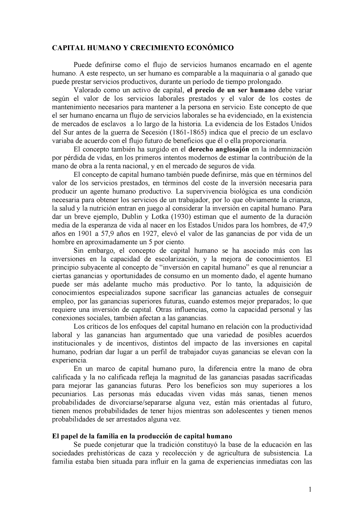 Capital Humano Y Crecimiento EconóMICO - CAPITAL HUMANO Y CRECIMIENTO ...