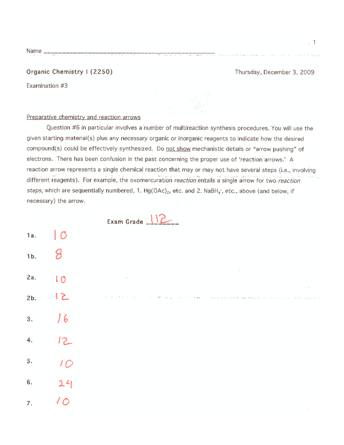 Exam3f09 - back exam for studying - CHEM 2250 - Studocu