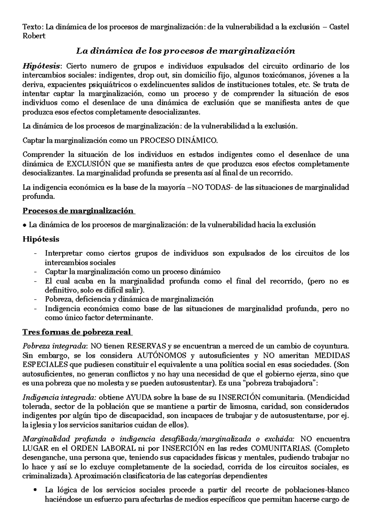 1 La dinámica de los procesos de marginalización de la vulnerabilidad a ...