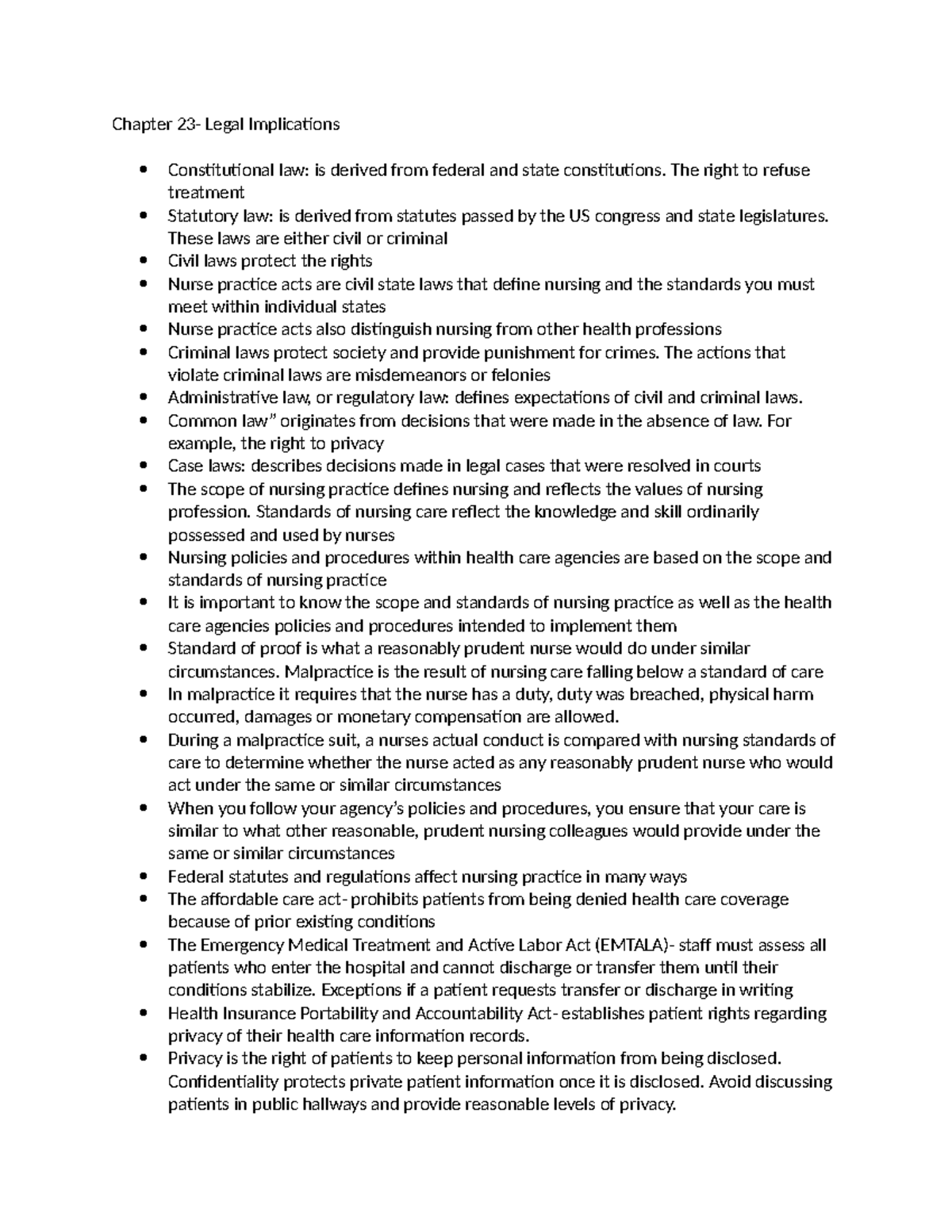 Legal CH 23 PT EDU CH25 - Chapter 23- Legal Implications Constitutional ...